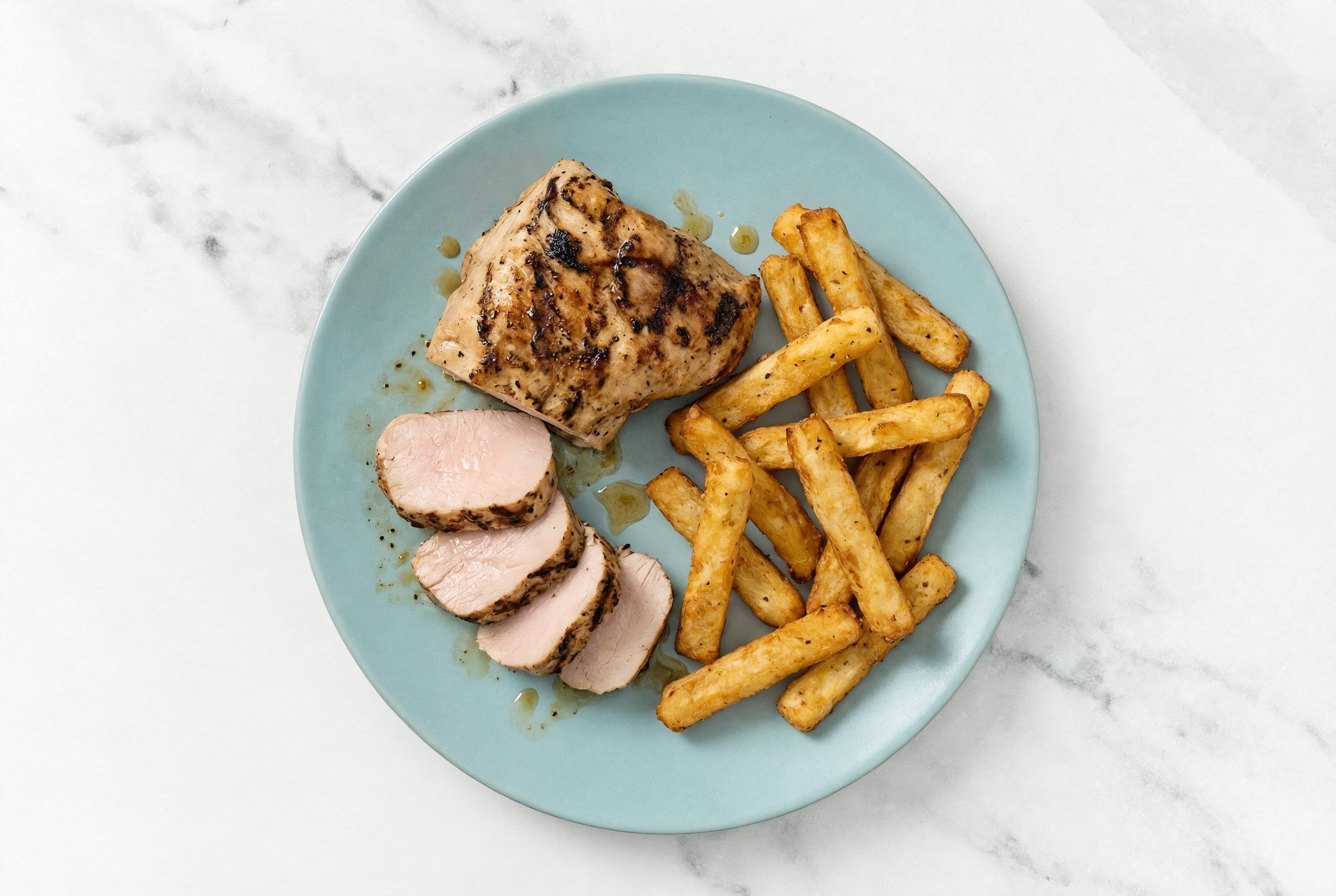 Grilled Pork Tenderloin + Super Veggie Fries