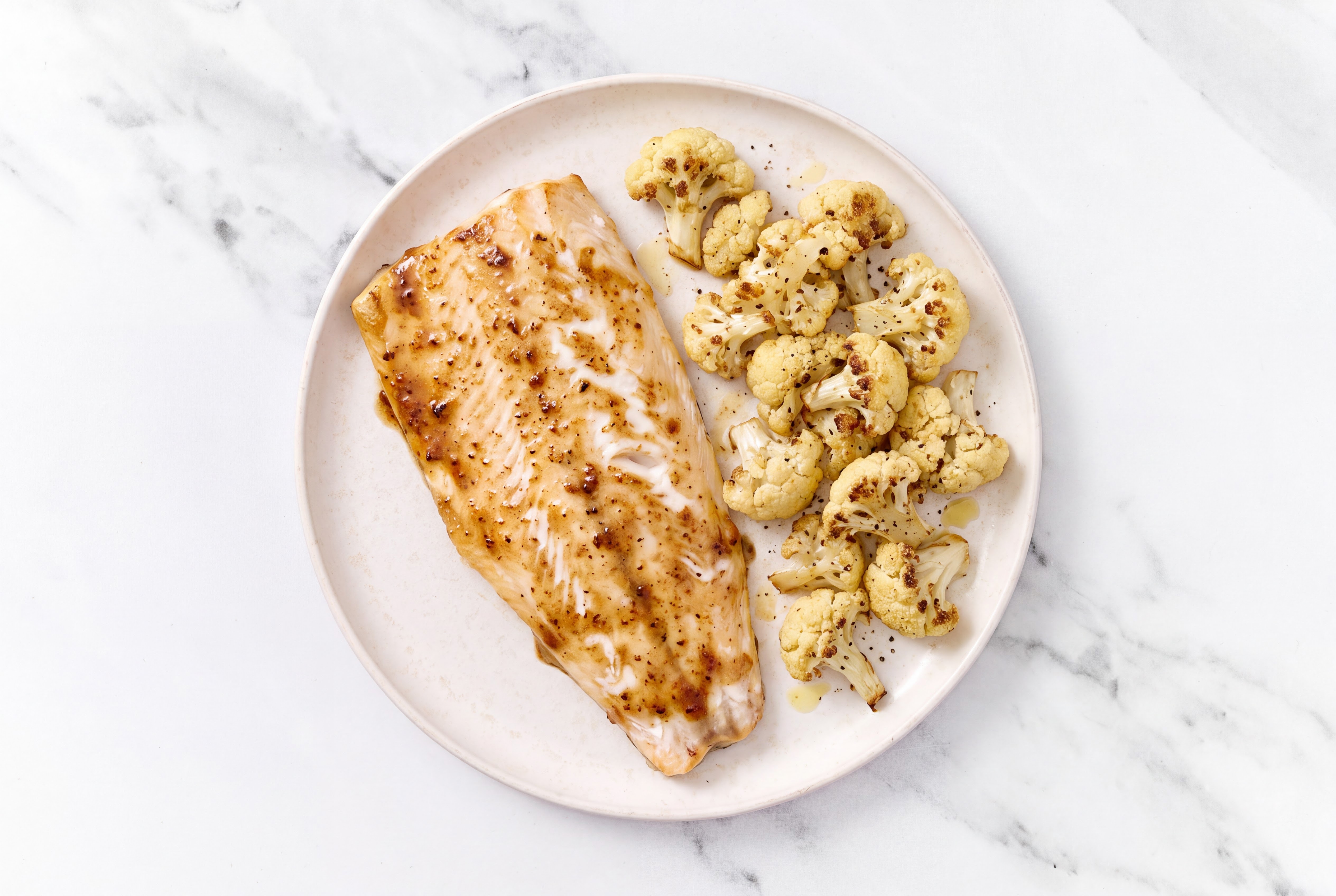 Smoky BBQ Sheet Pan Trout & Cauliflower