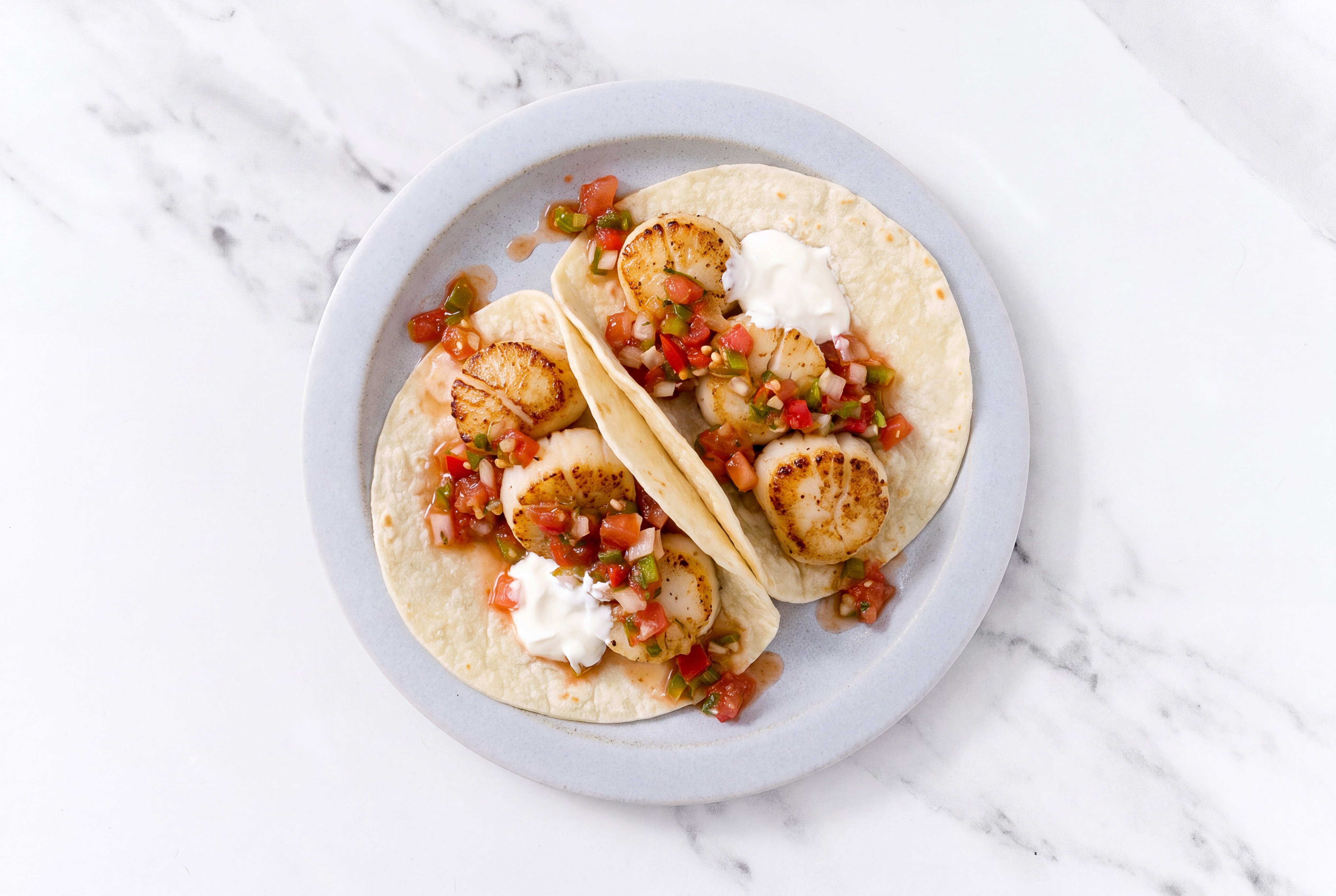  Seared Scallop Tacos with Fresh Salsa