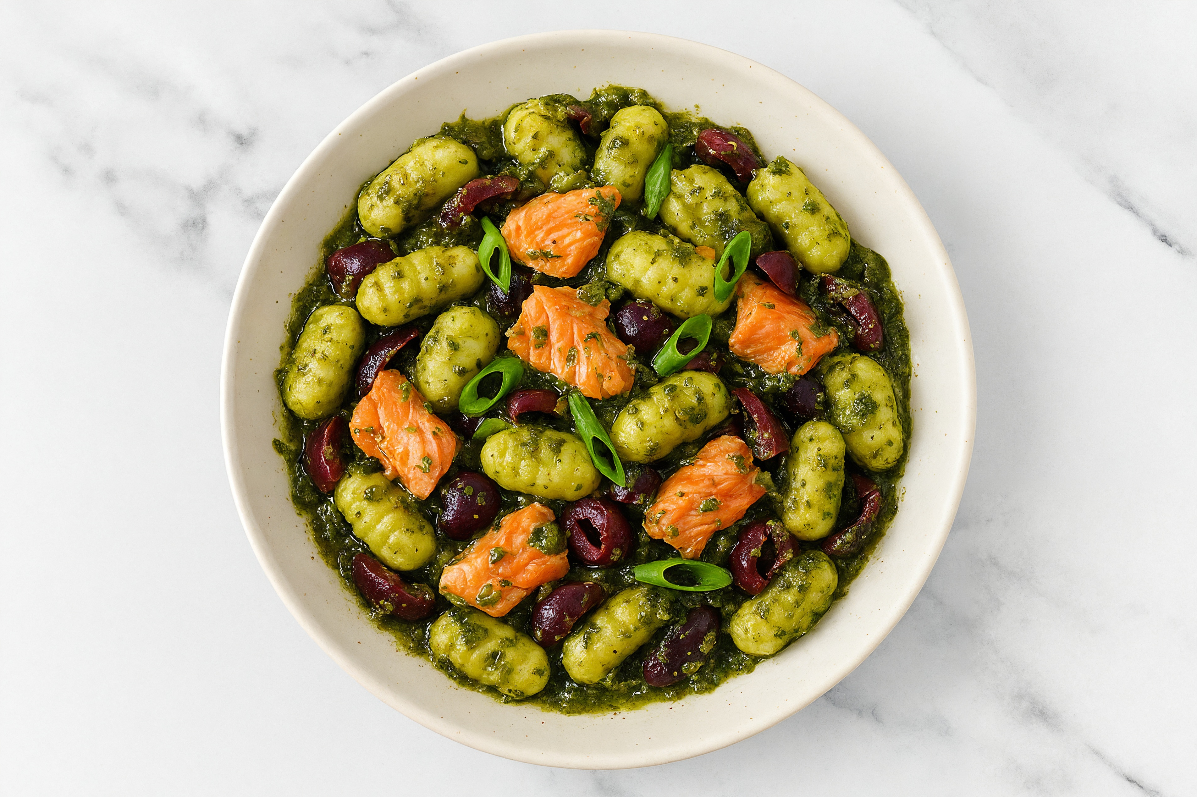 Italian Sockeye Gnocchi with Kalamata Olives + Fresh Scallions