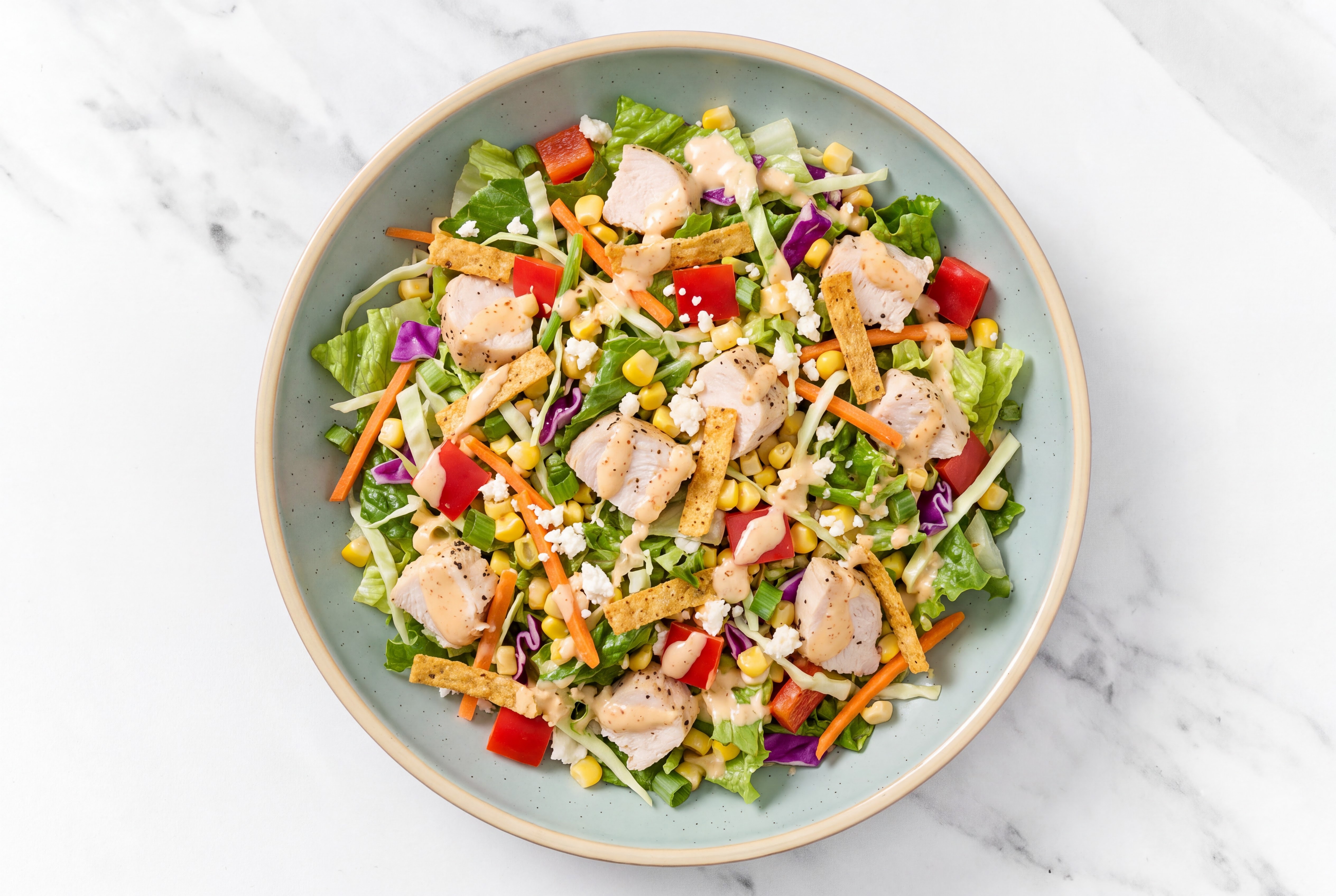 Street Corn Roasted Chicken Salad with Red Bell Pepper