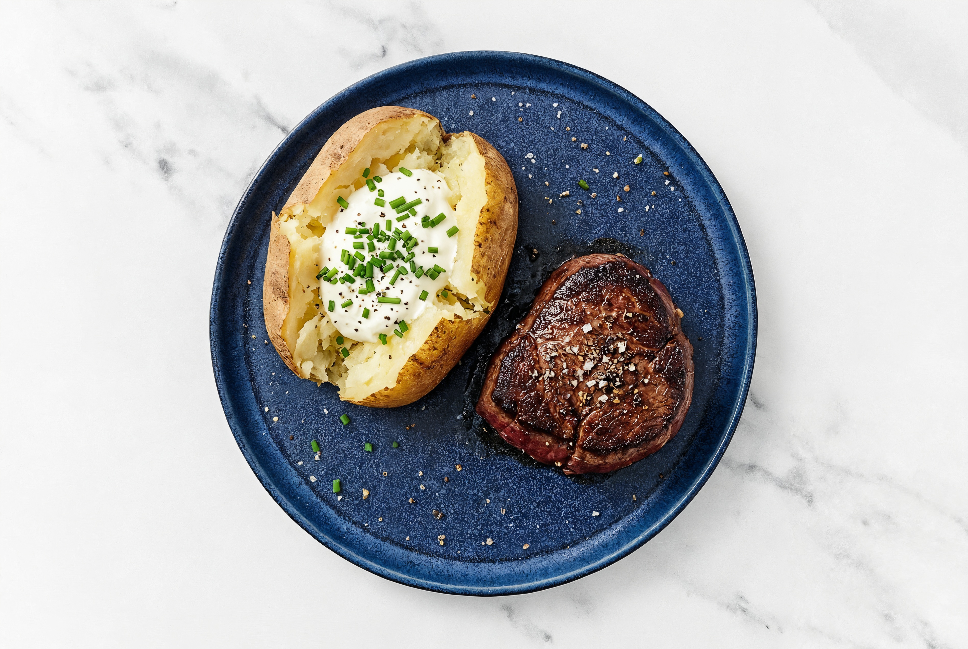 Wagyu Filet Mignon + Sour Cultured Cream Baked Russet Potatoes