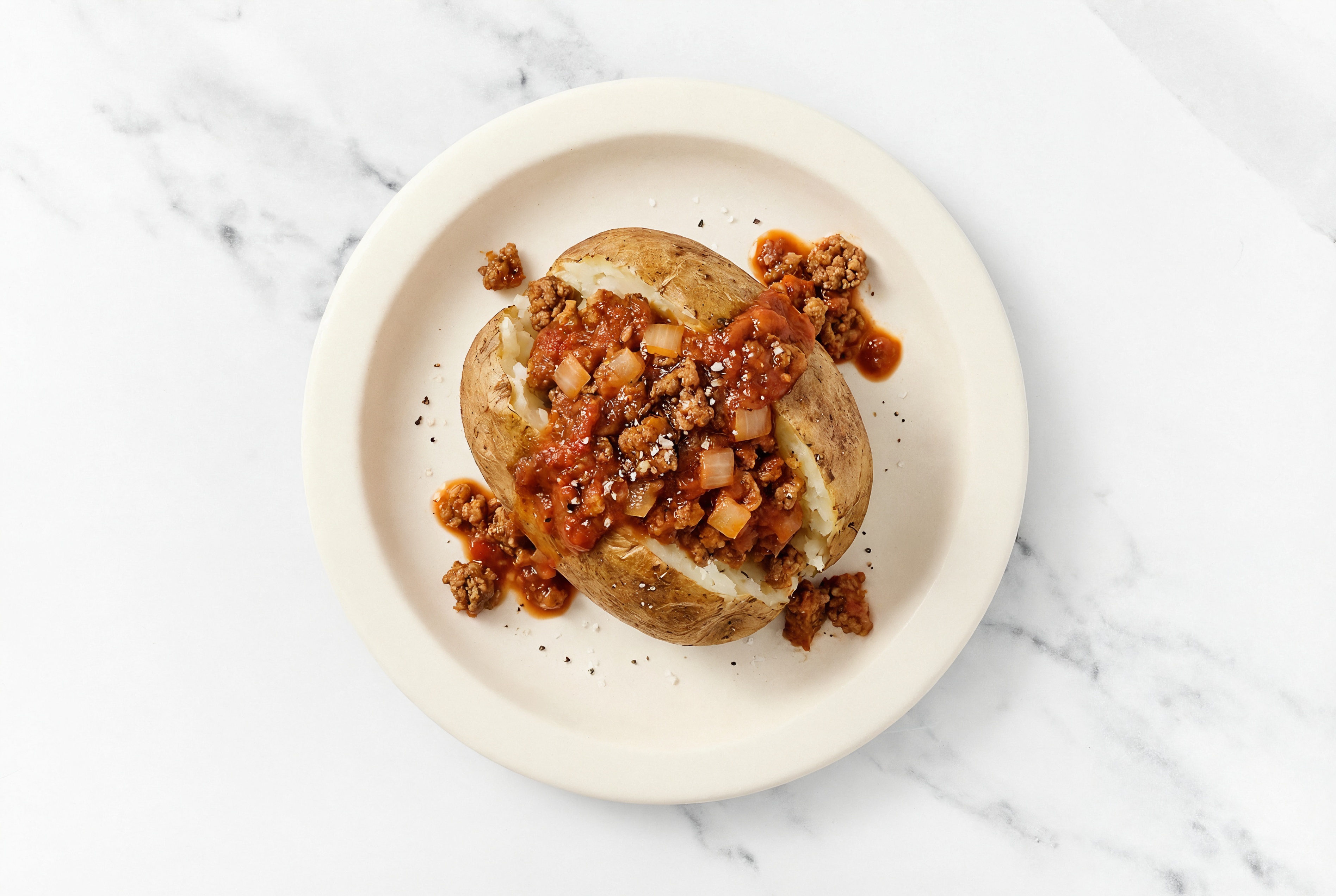 Simple Sloppy Joes Stuffed Potato with Ground Beef Patties