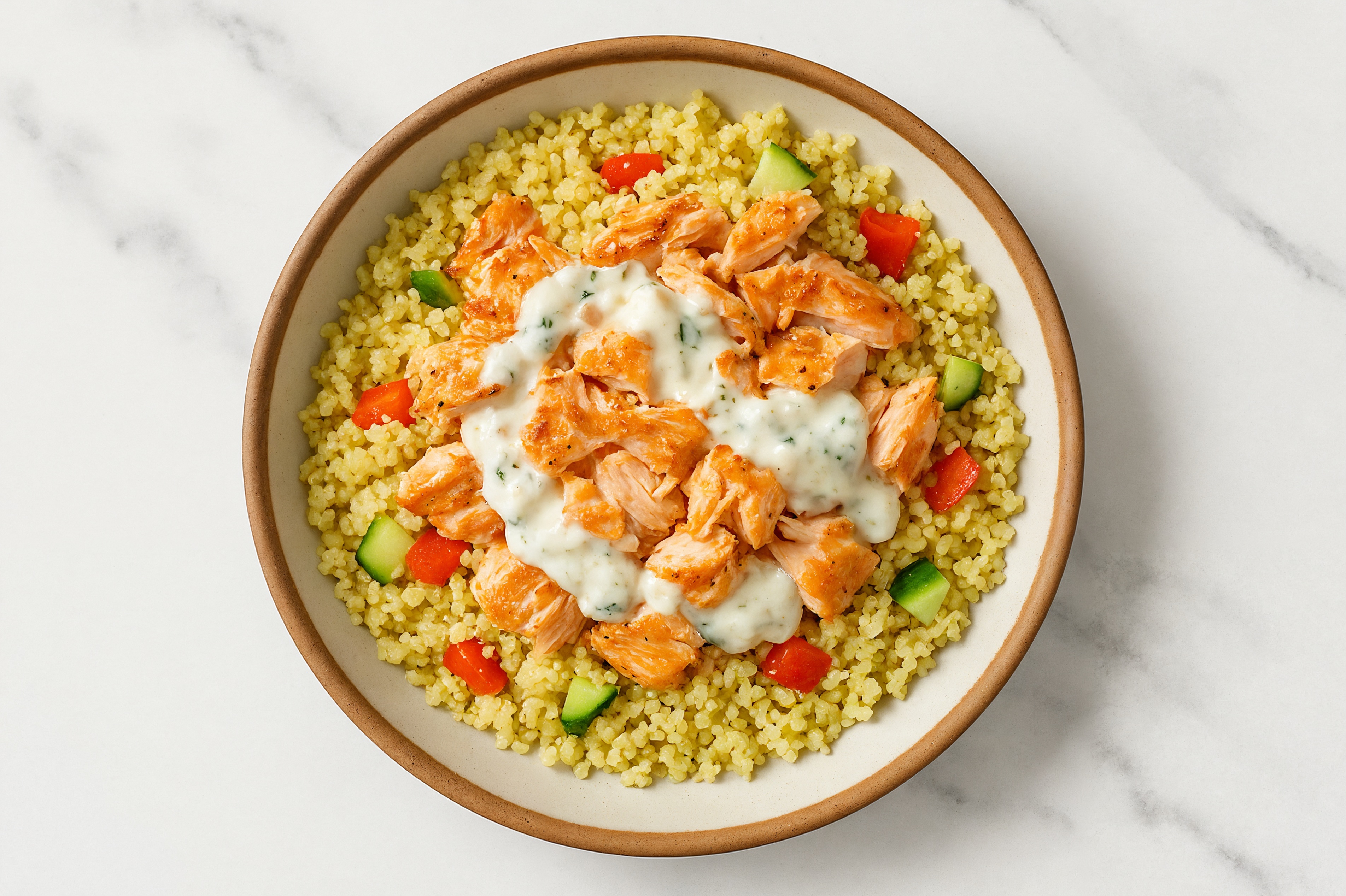 Turk Ballistics アシモクラフツ　ロースト　28cm セット Seared Salmon + Tzatziki Veggie Bliss Bowl with Red Bell Pepper