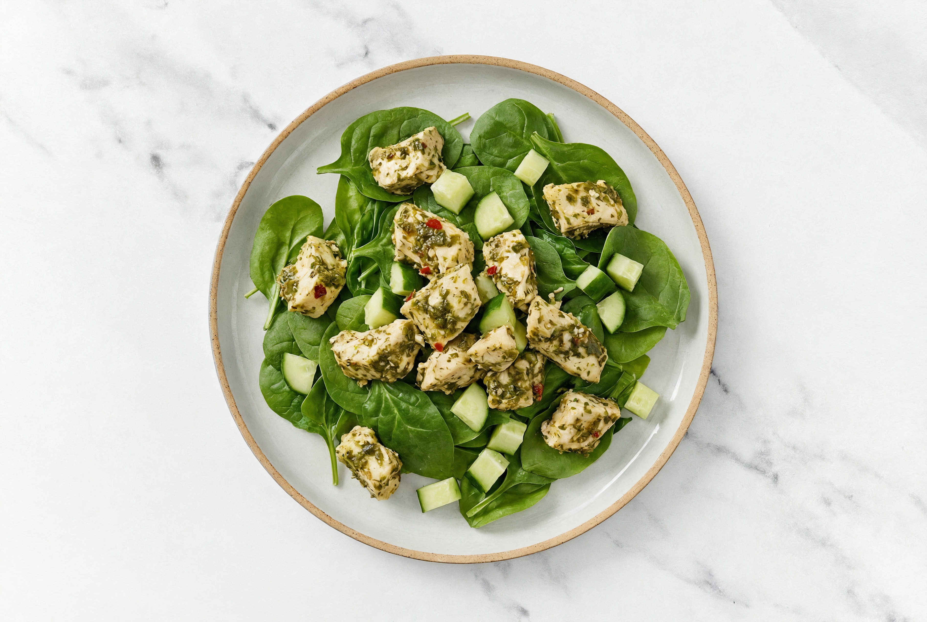 Cilantro Lime Organic Spinach Salad with Chicken
