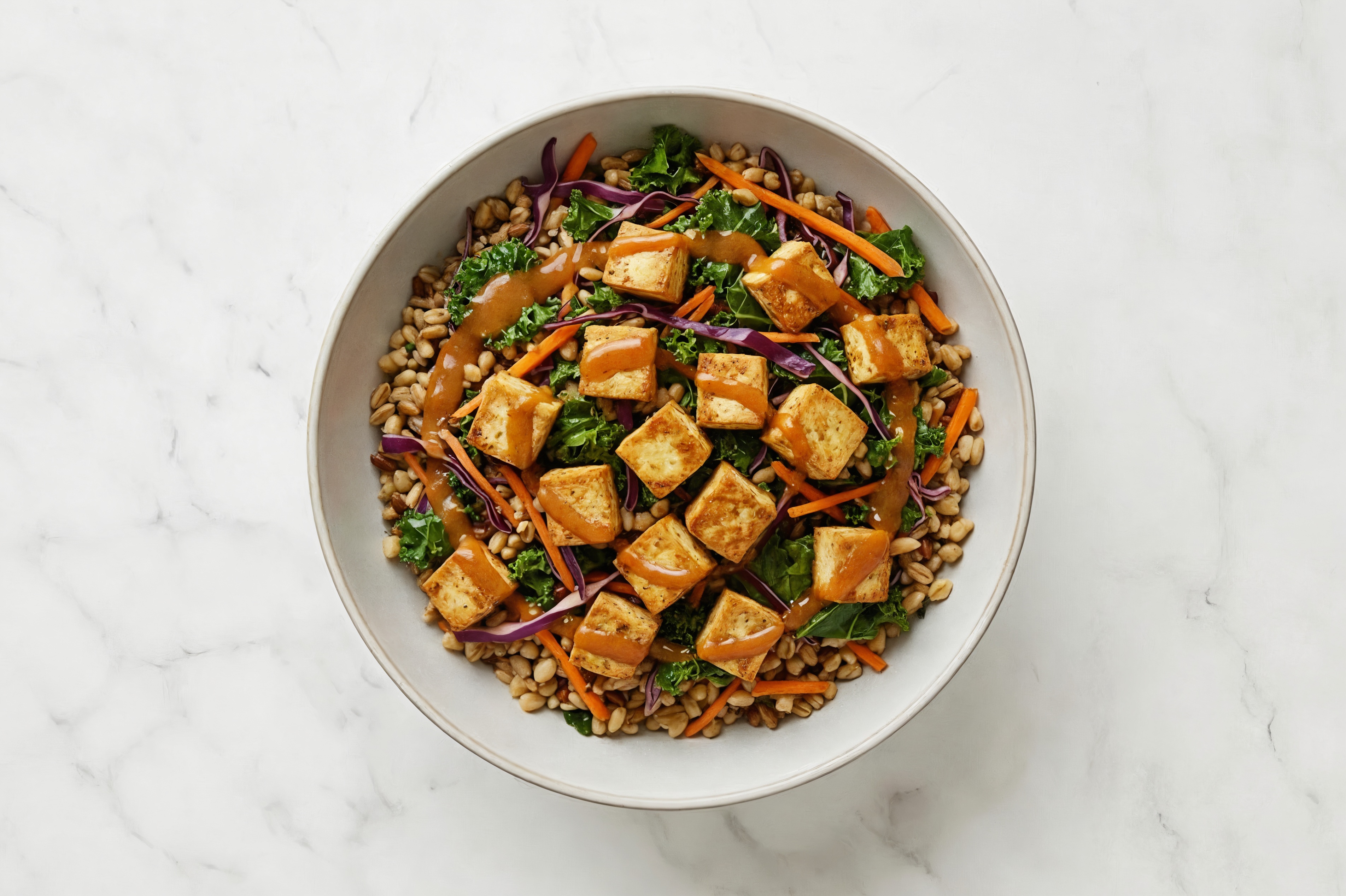 Gingery Tofu Rainbow Grain Bowl
