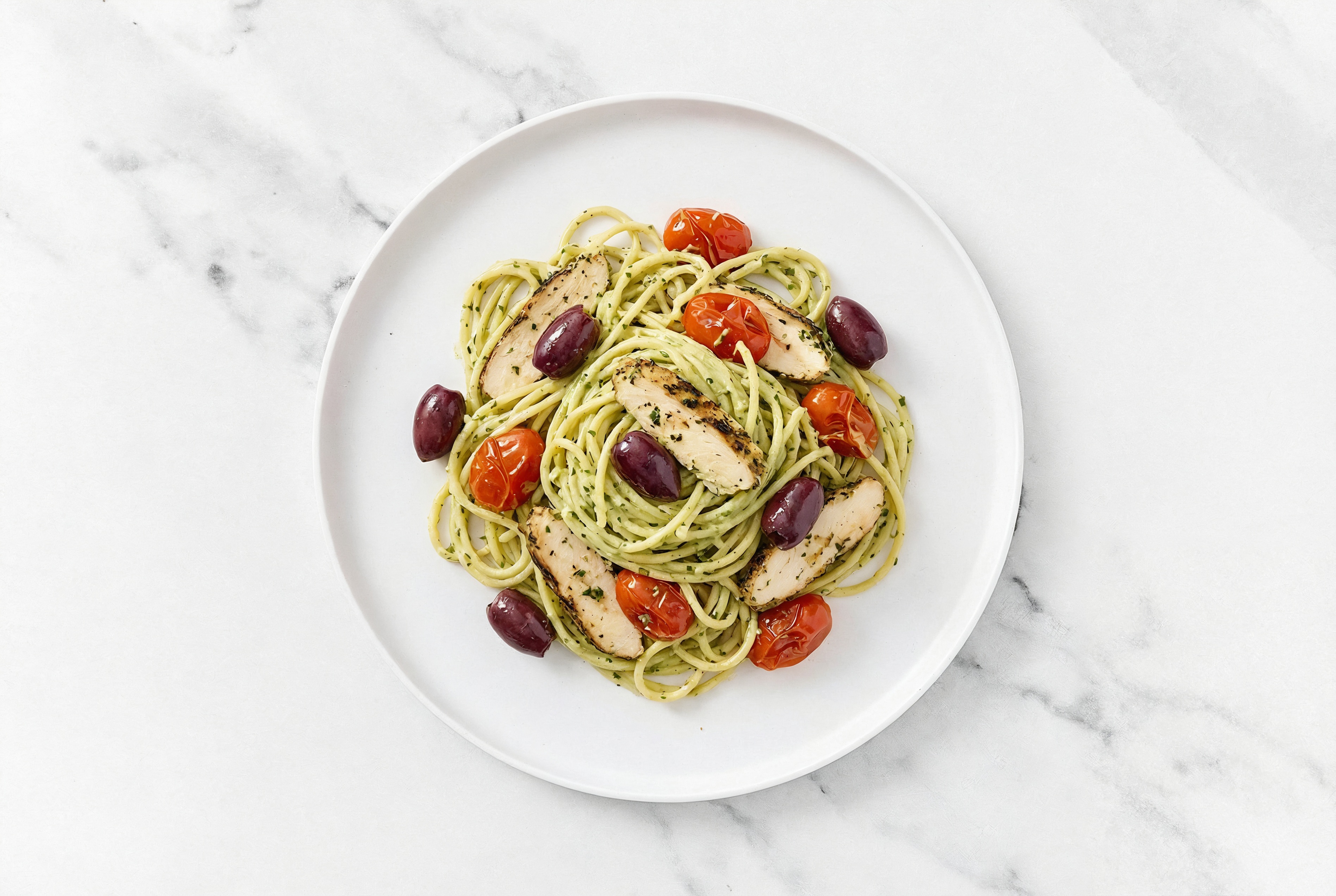 Hearty Creamy Mediterranean Grilled Breast Chicken Pasta