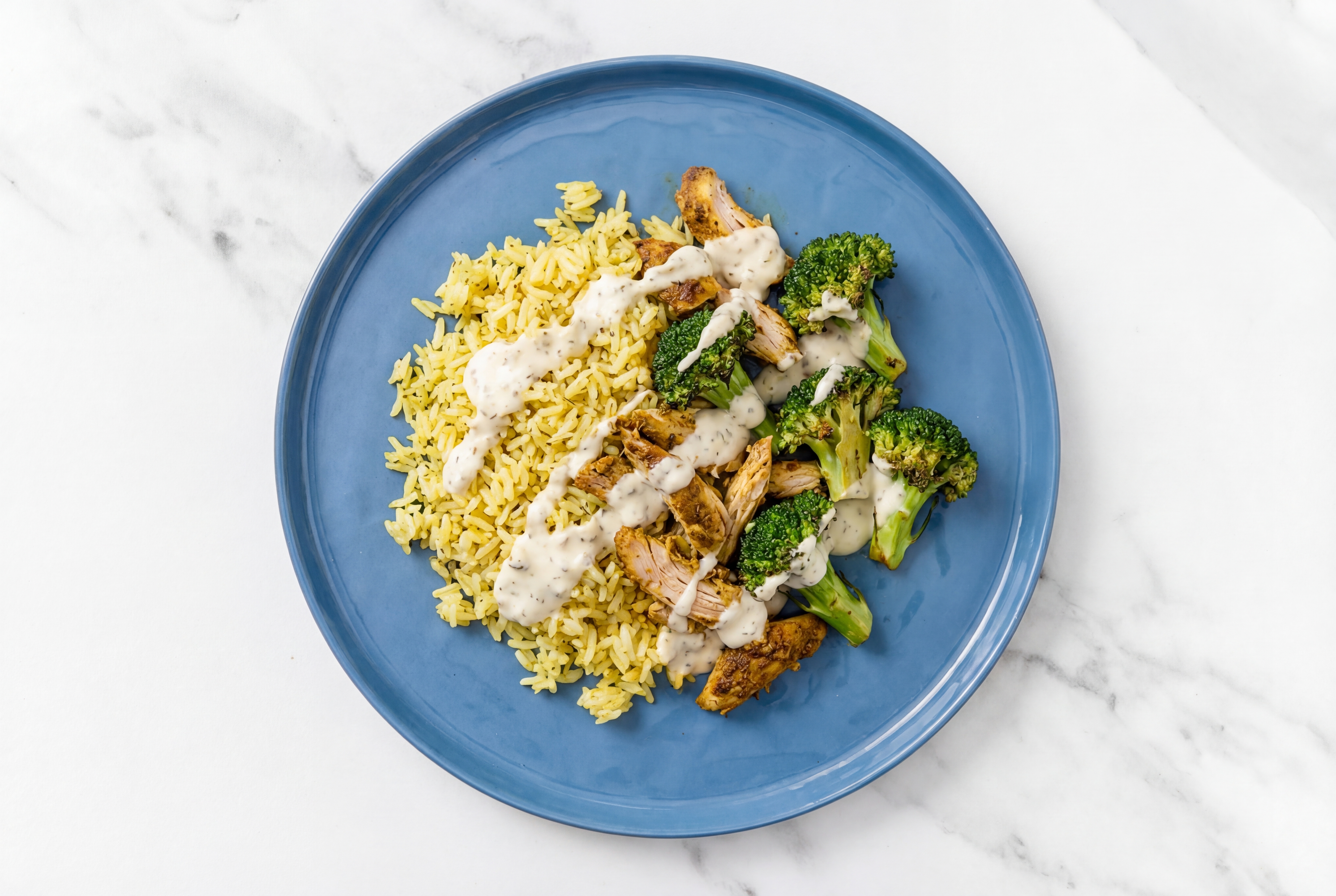 Herby Creamy Garlic Shawarma Chicken Seasoned Jasmine Rice Bowl