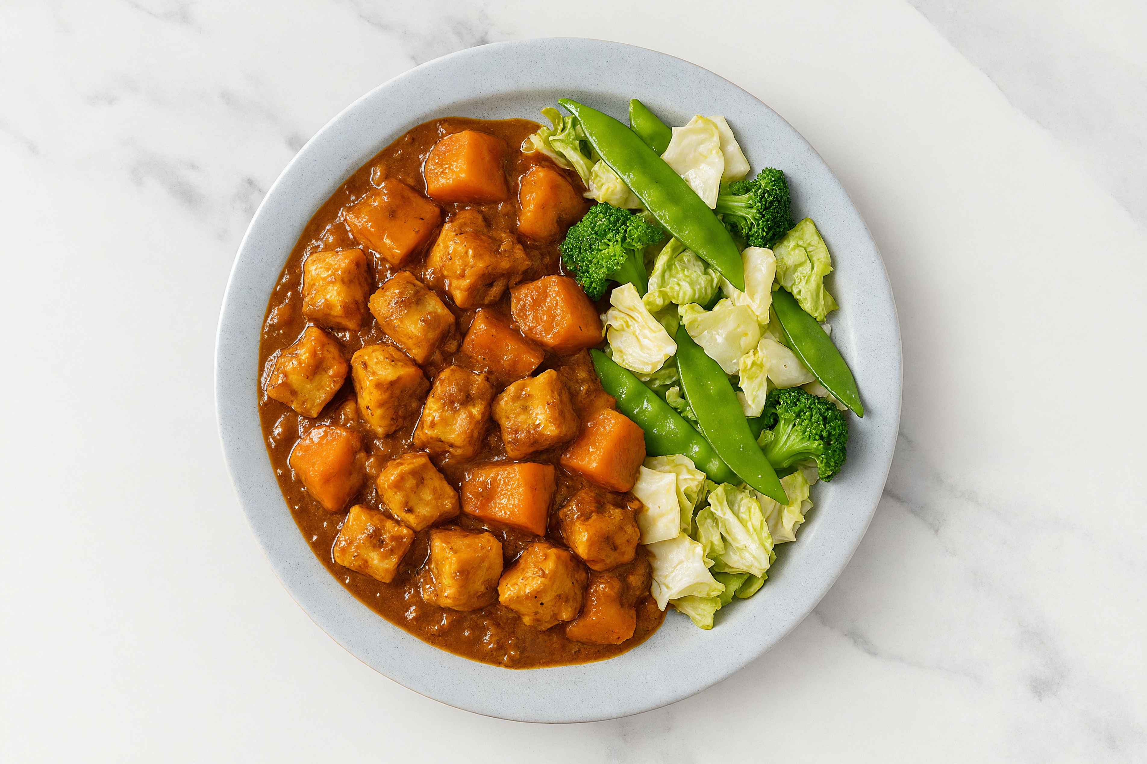 Sweet Potato Tofu Vindaloo + Bok Choy Veggies