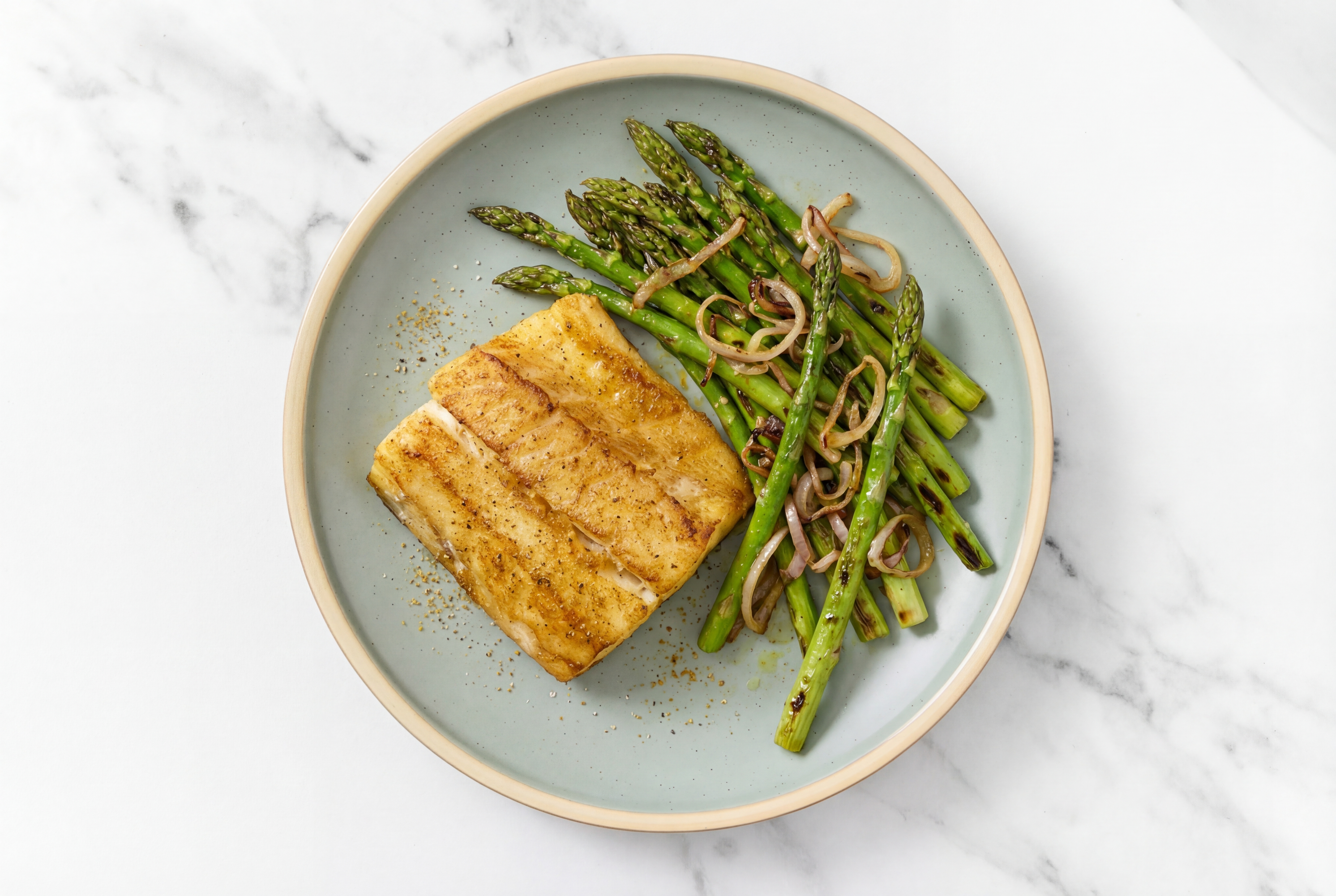Curry Rubbed Barramundi + Aromatic Asparagus