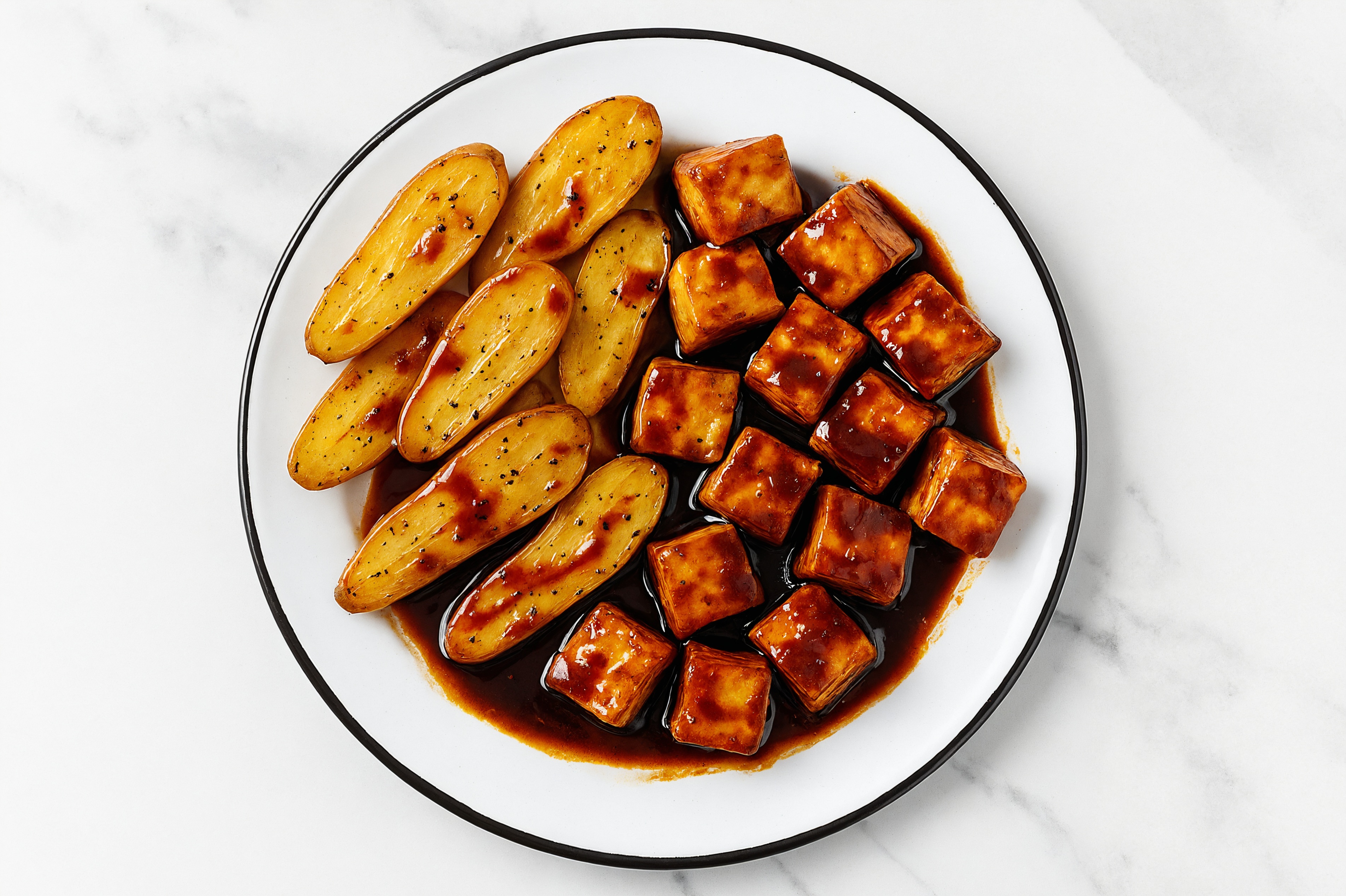 Teriyaki Tofu with Fingerling Potatoes