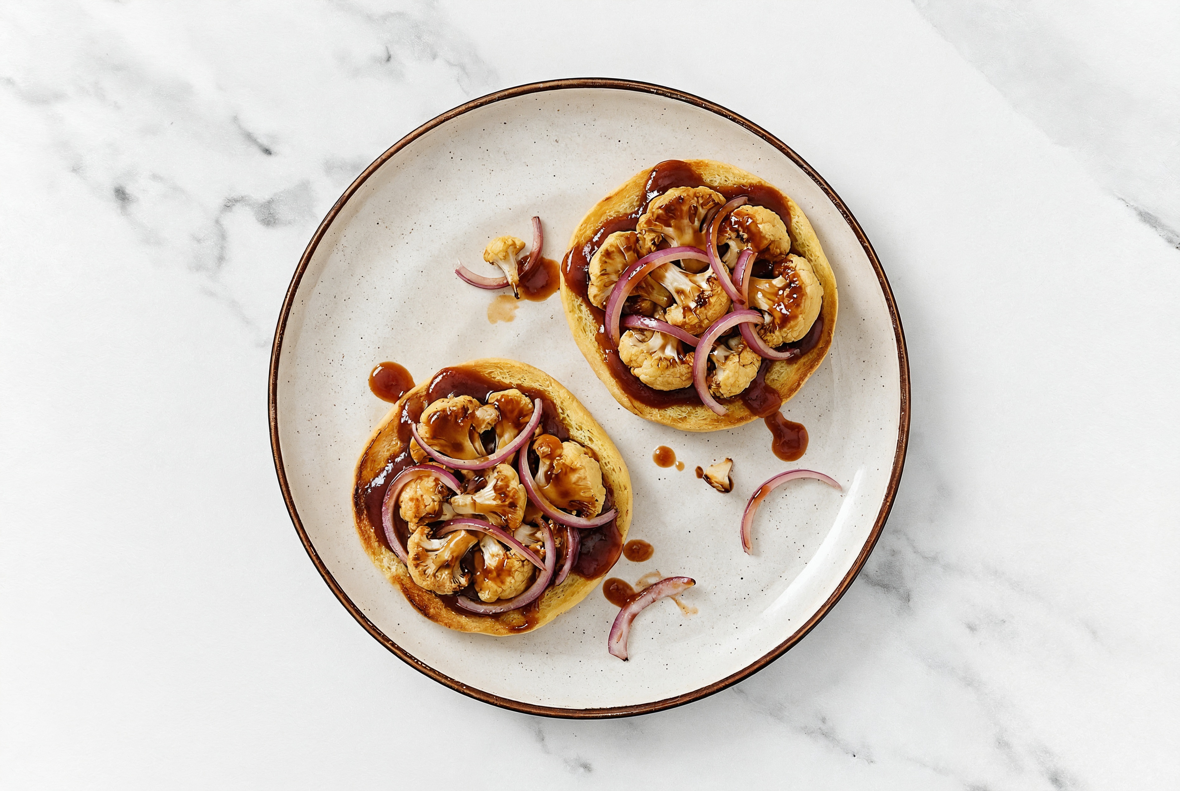 Hearty BBQ Cauliflower Florets Flatbread