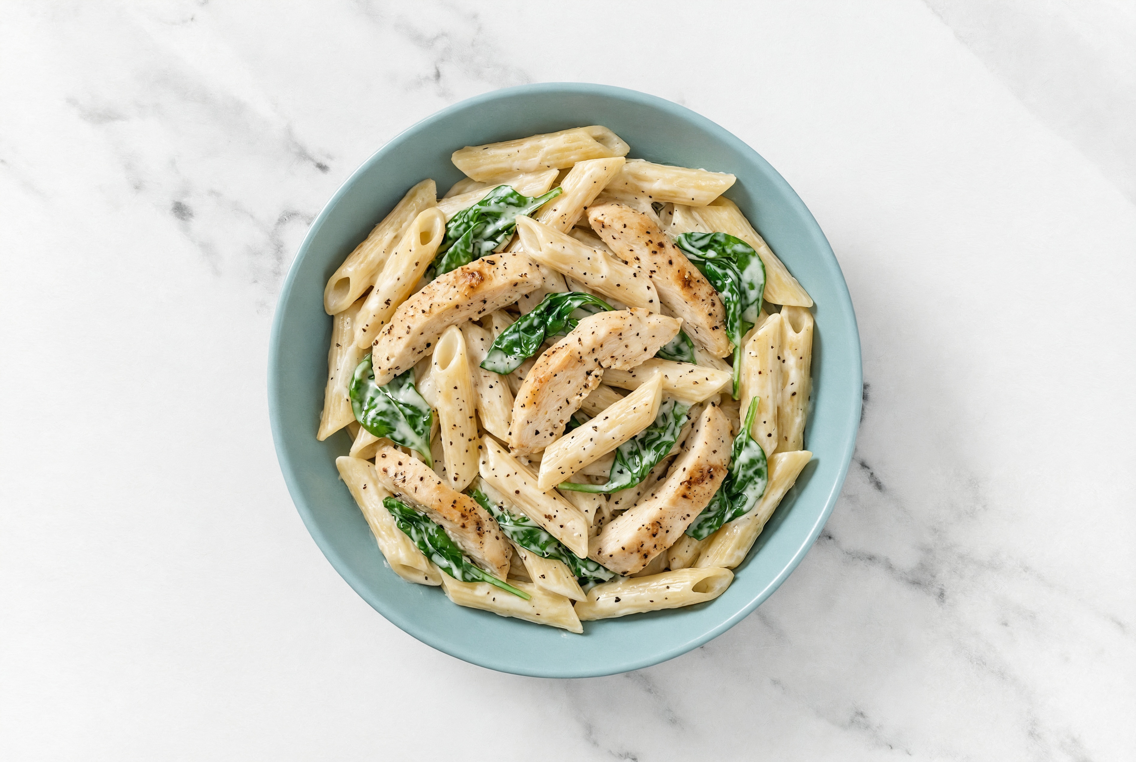 Chicken + Organic Spinach Sourdough Penne Rigate Alfredo