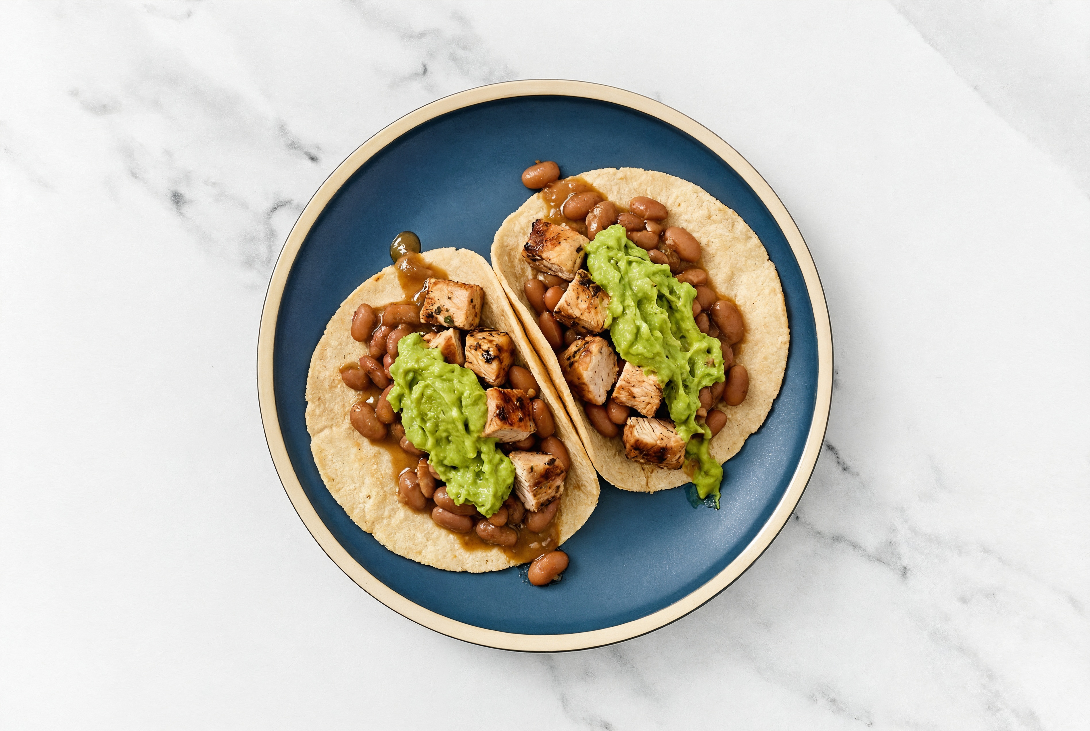 Chipotle Turkey Tacos with Guacamole & Pinto Beans