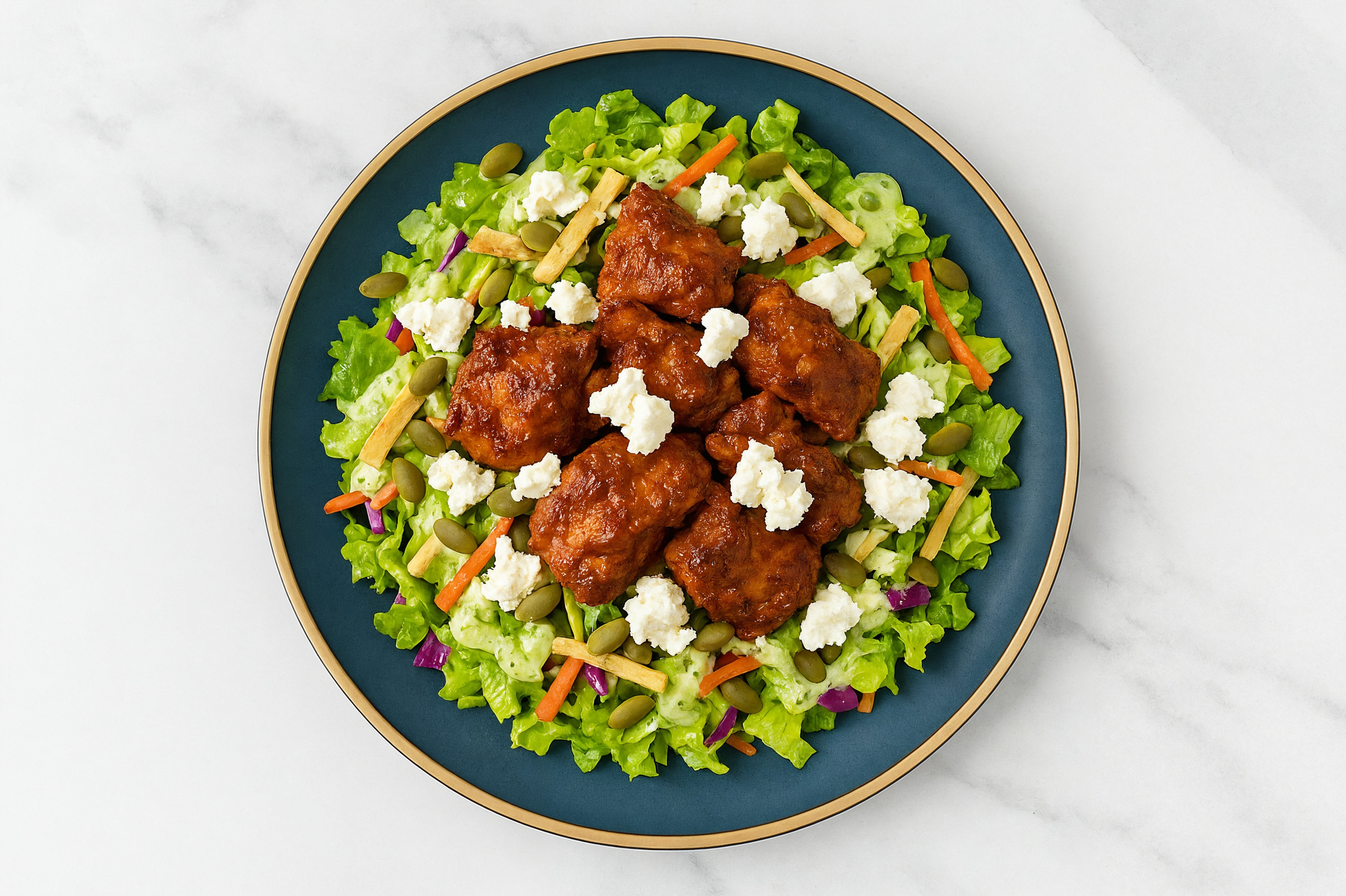 Avocado Goddess Salad with Tandoori Chicken + Sheep Cheese