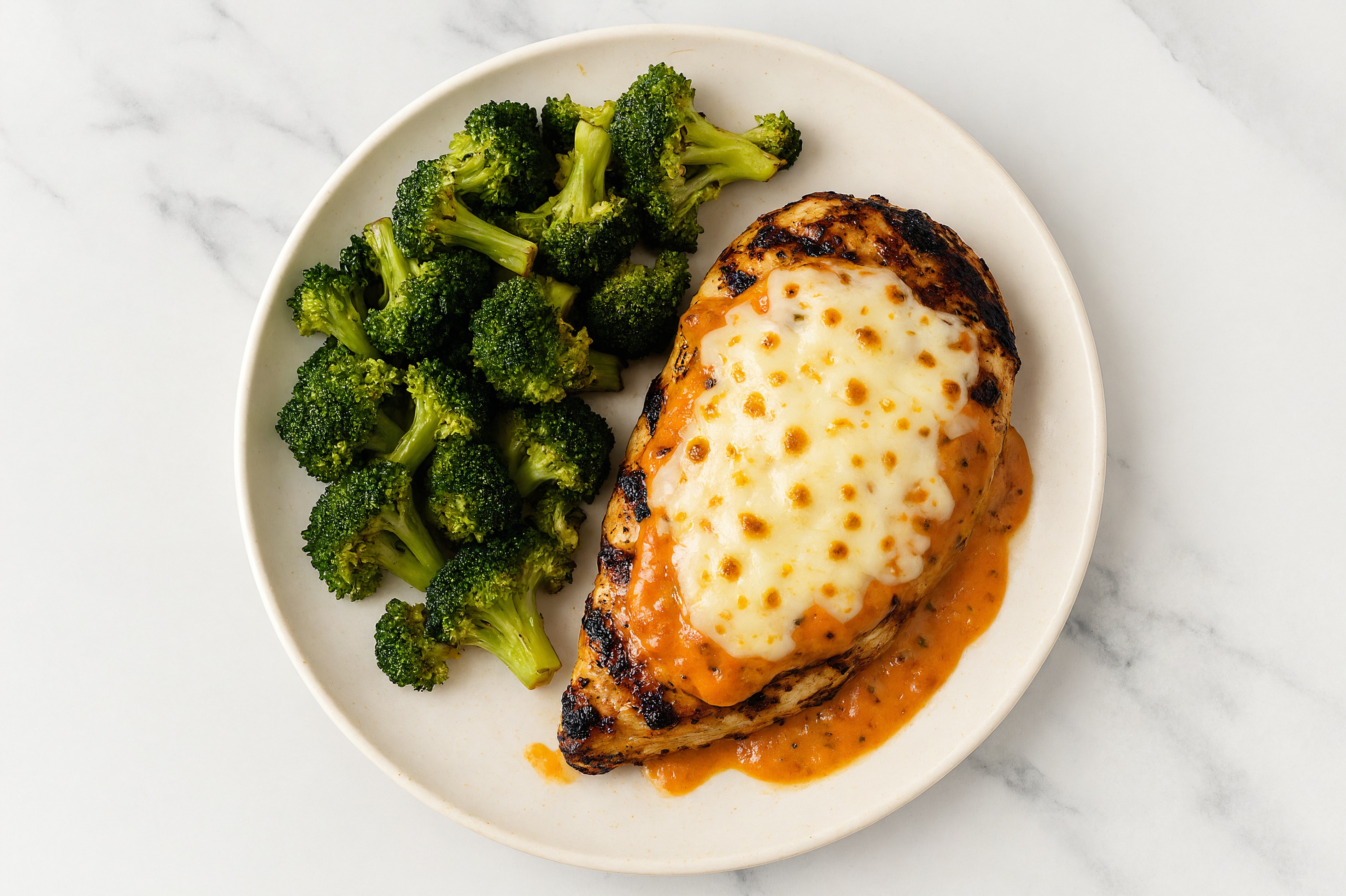 Cheesy Vodka Grilled Mediterranean Chicken Breast + Organic Broccoli