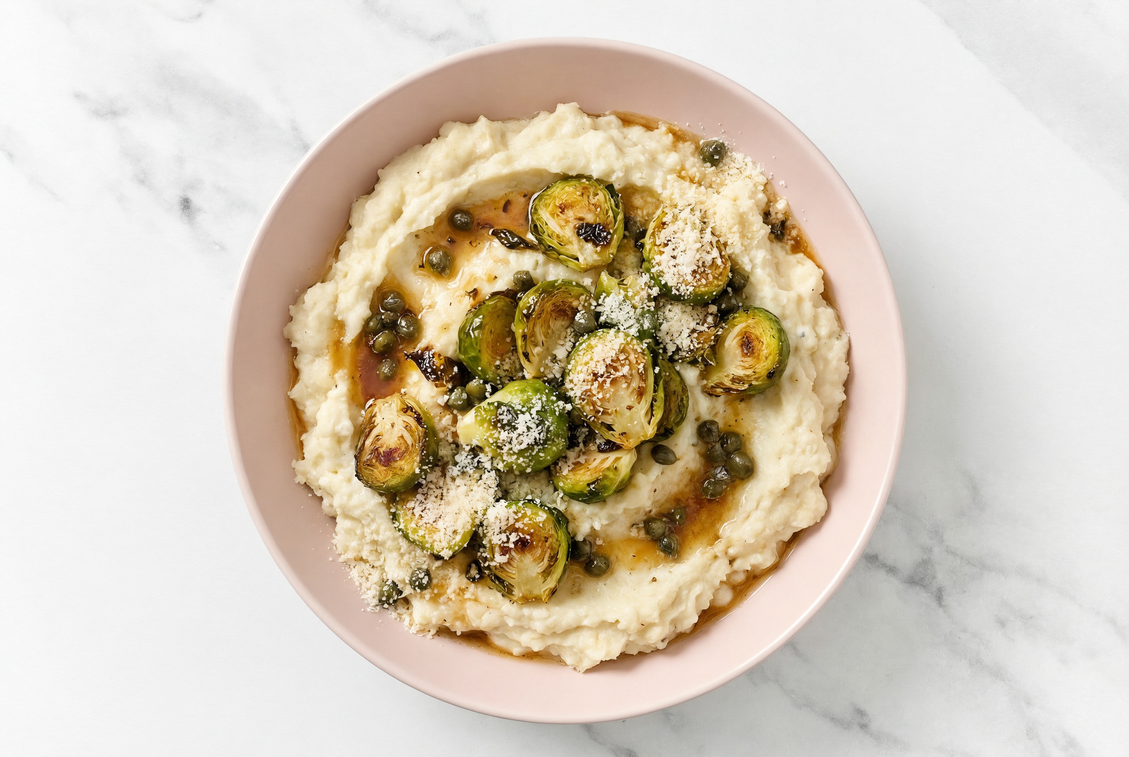 Herby Brown Melt Organic Cold-Pressed Plant Butter Whole Brussels Sprouts + Cauliflower Mash