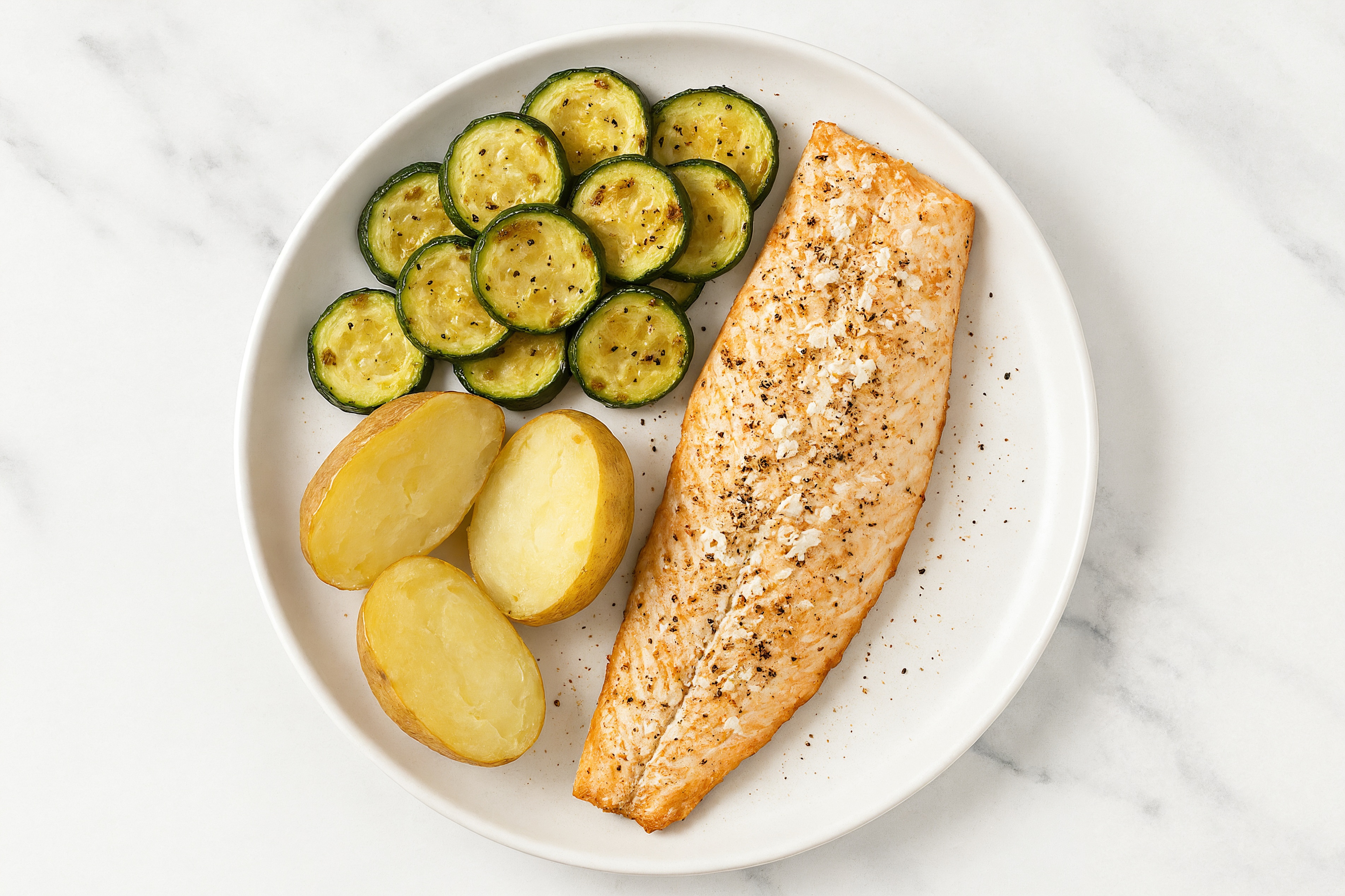 Herby Roasted Honey Herb Steelhead Trout with Zucchini