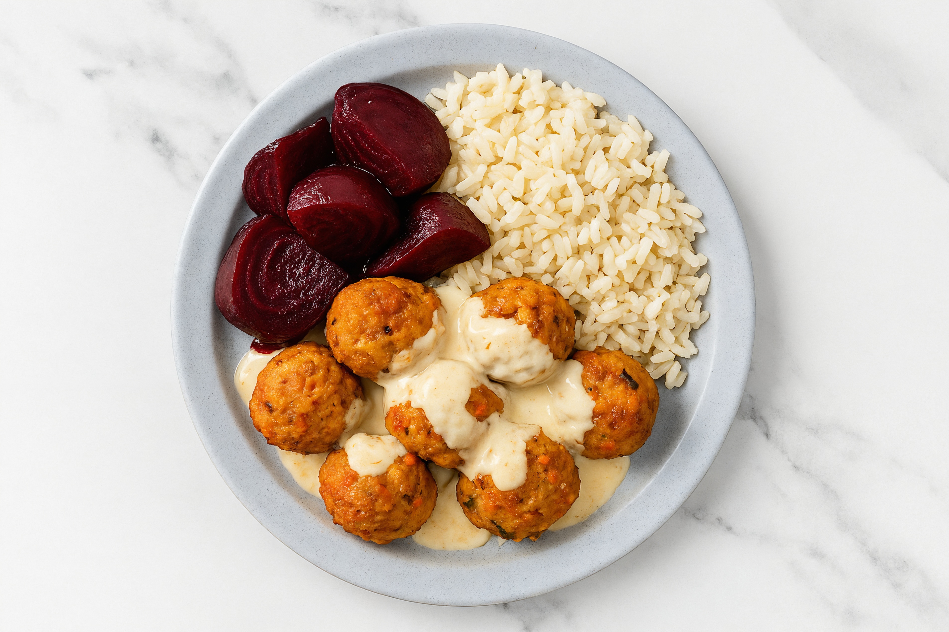 Creamy Horseradish Veggies + Rice