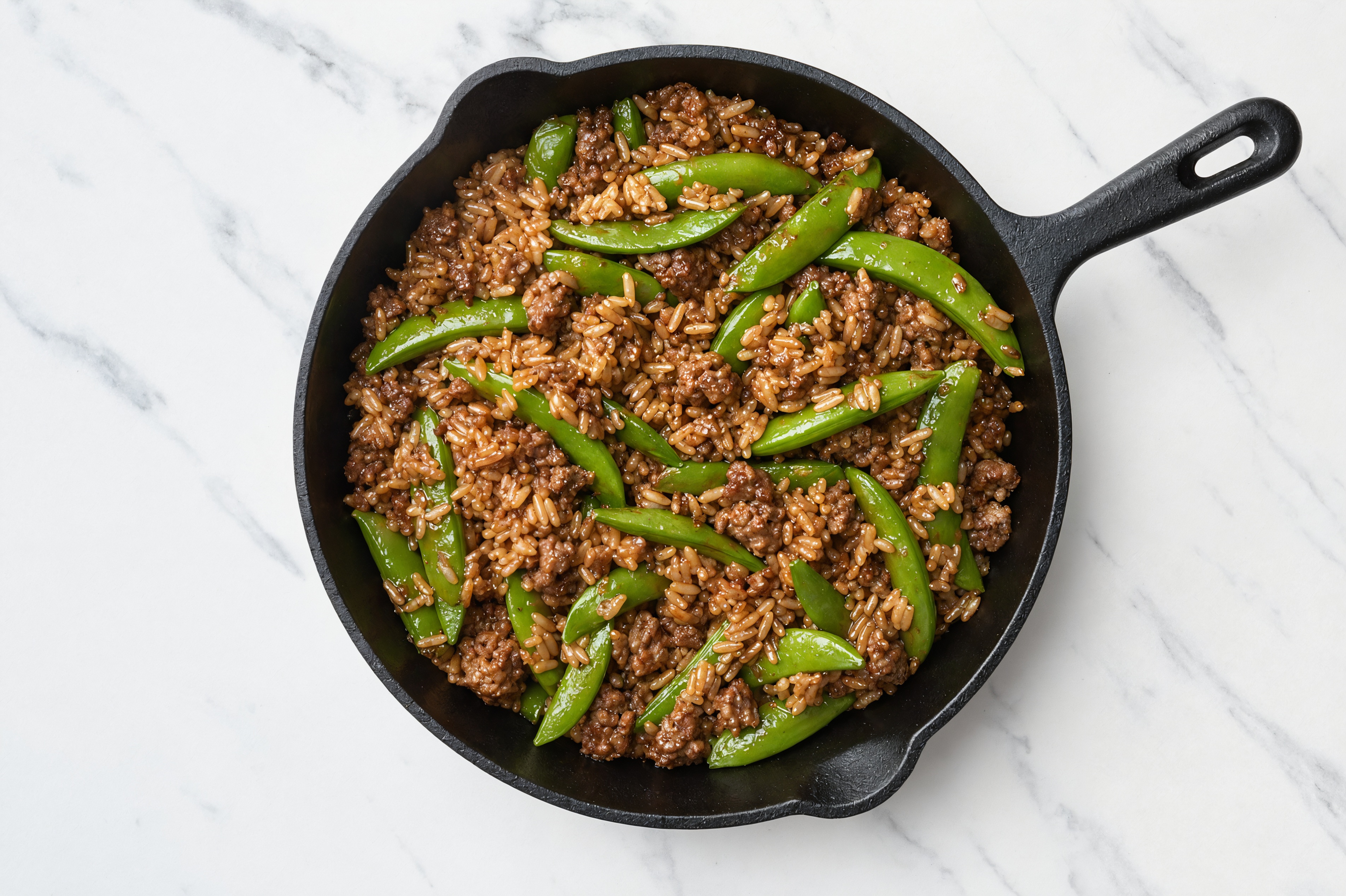  Japanese Bbq Pea Snap + Ground 93/7 Lean Beef Stir-Fry