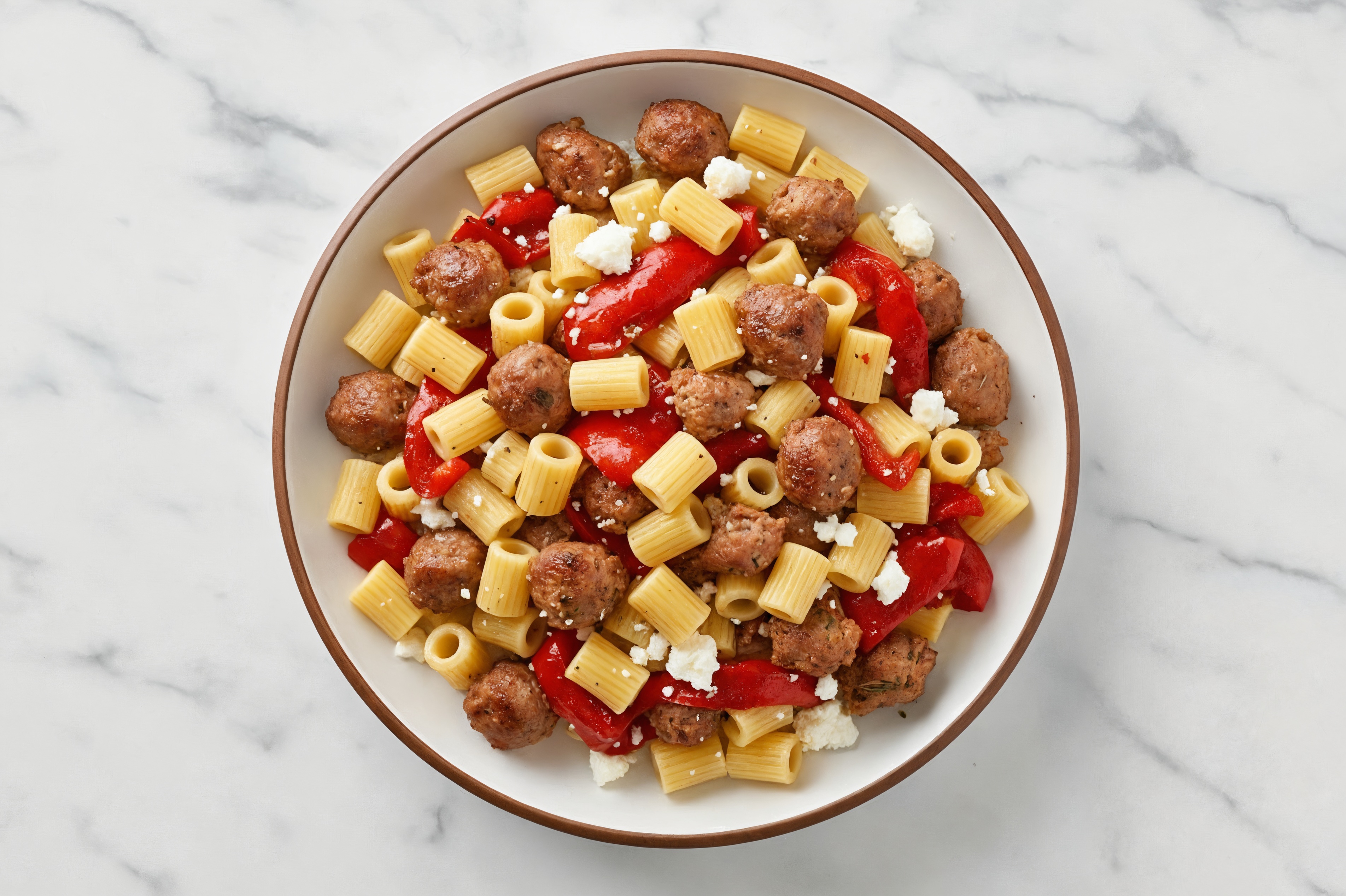 Spicy Turkey Tubetti with Peppers + Feta