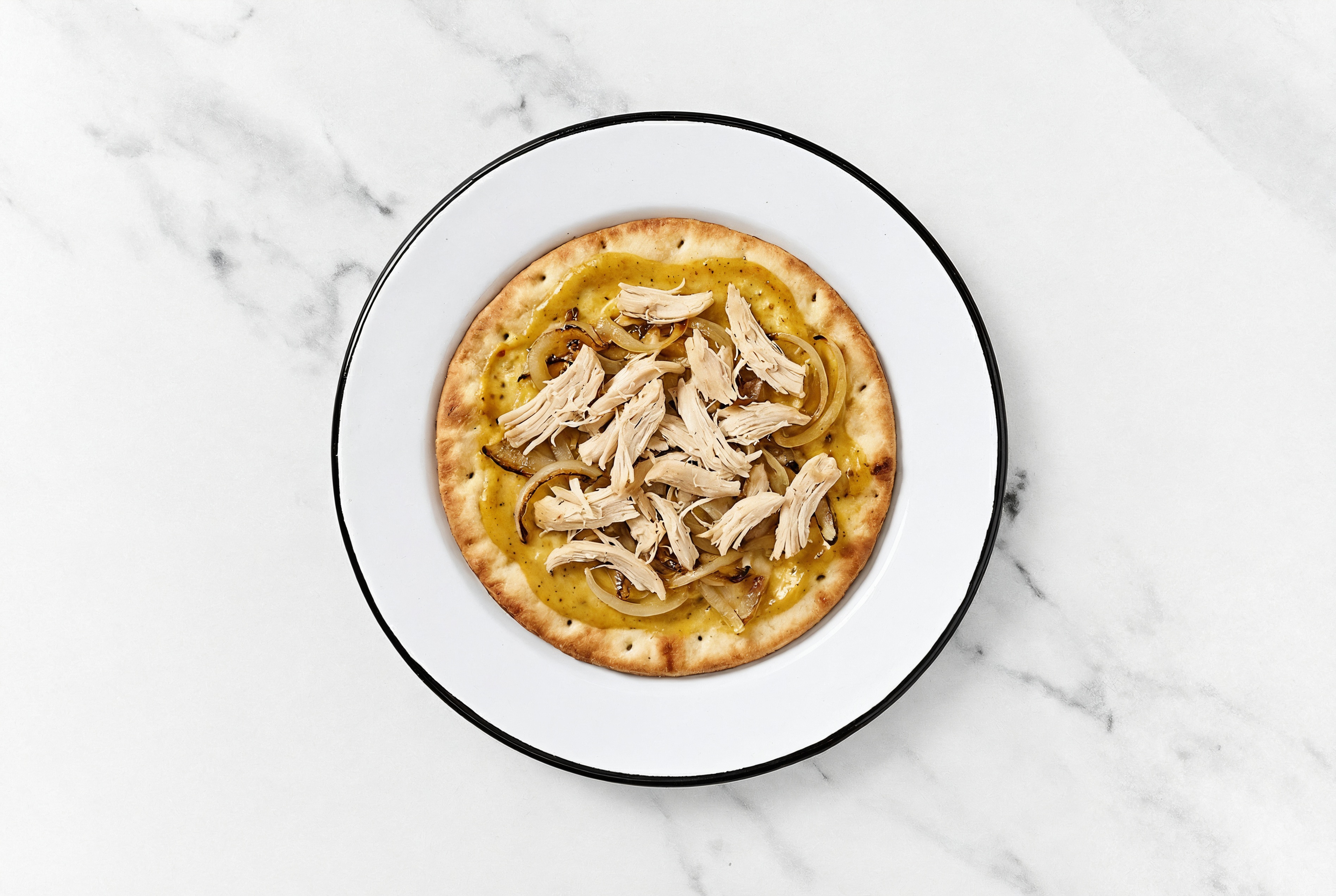 Curried Caramelized Onion + Chicken Flatbread