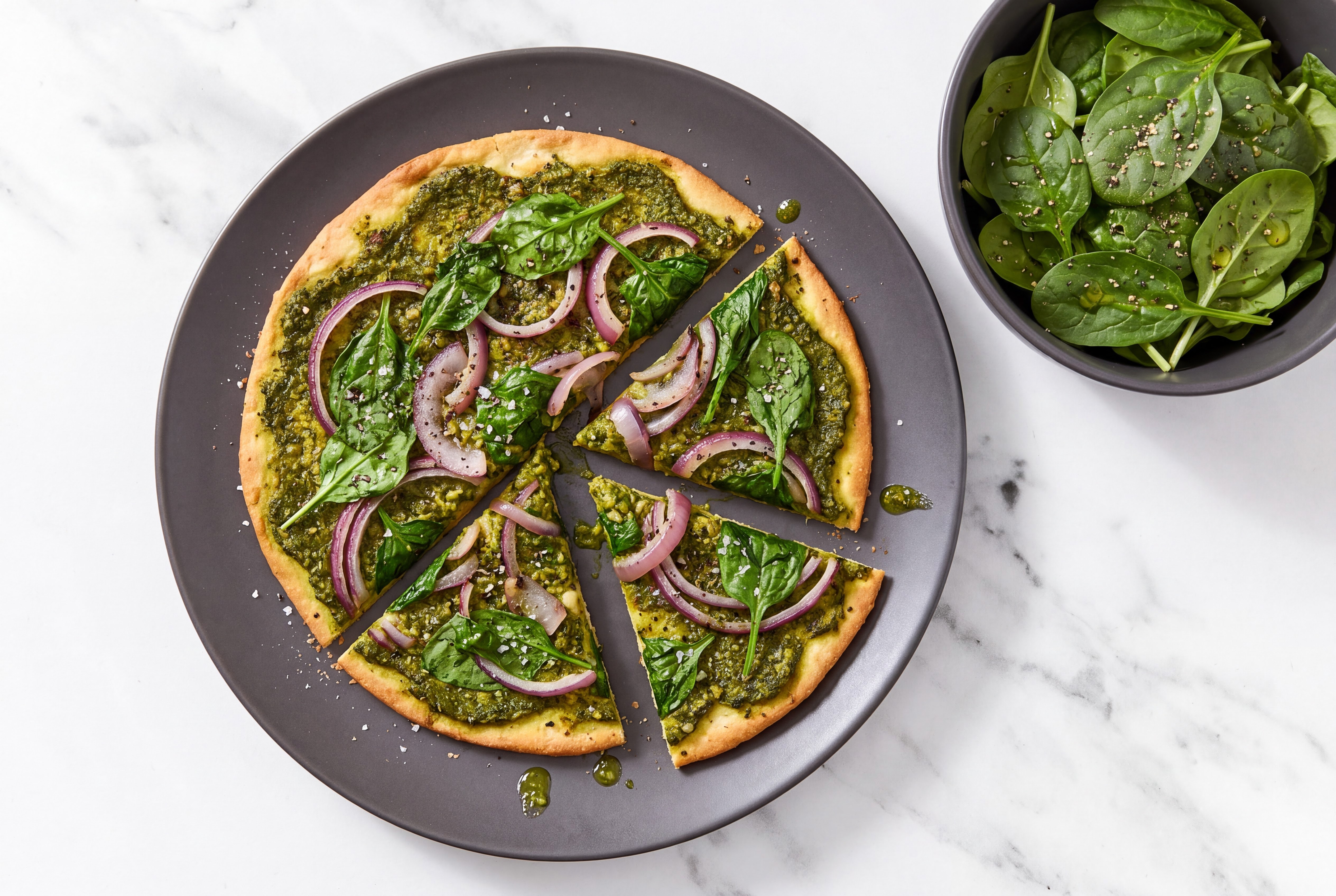 Herby Spinach + Onion Flatbread