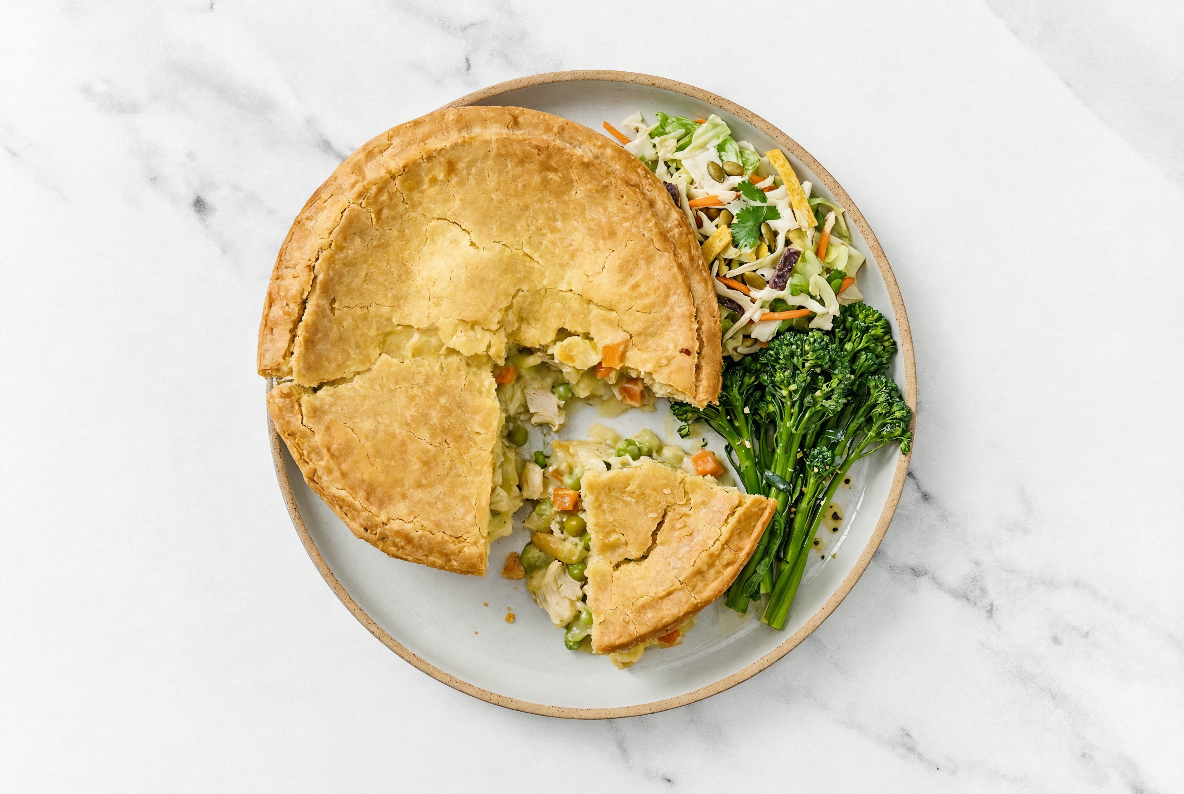 Chicken Pot Pie with Baby Broccoli & Southwest Salad