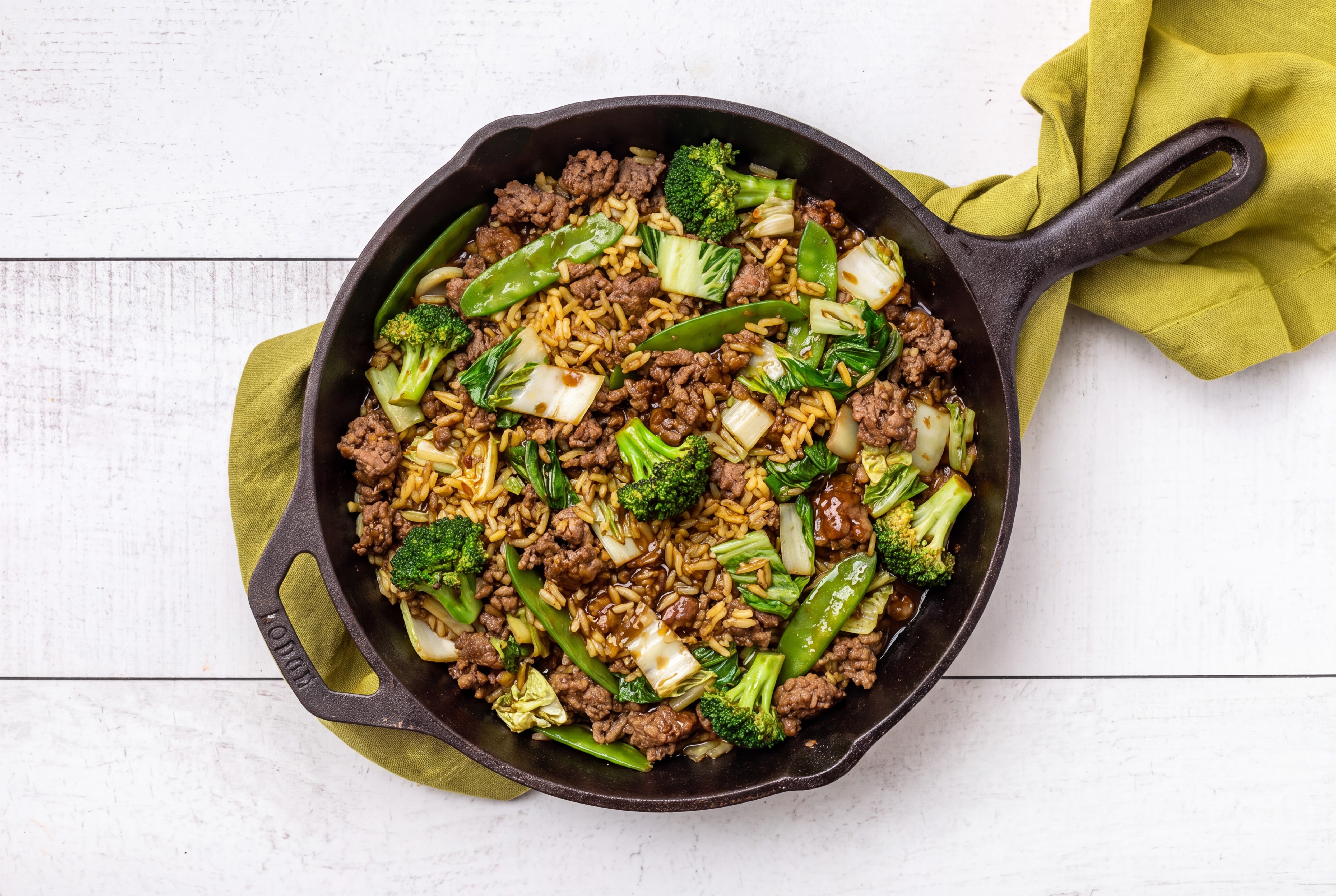 Teriyaki Bok Choy + Ground 93/7 Lean Beef Stir-Fry