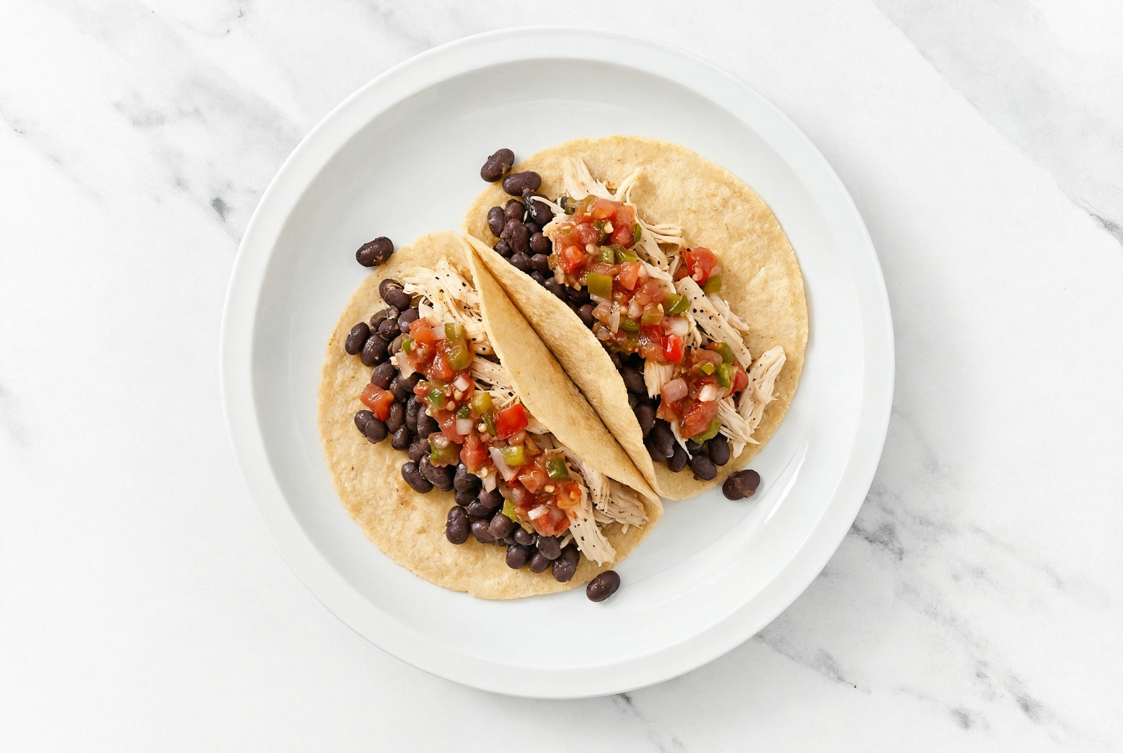 Cuban Pulled Chicken + Black Bean Tacos
