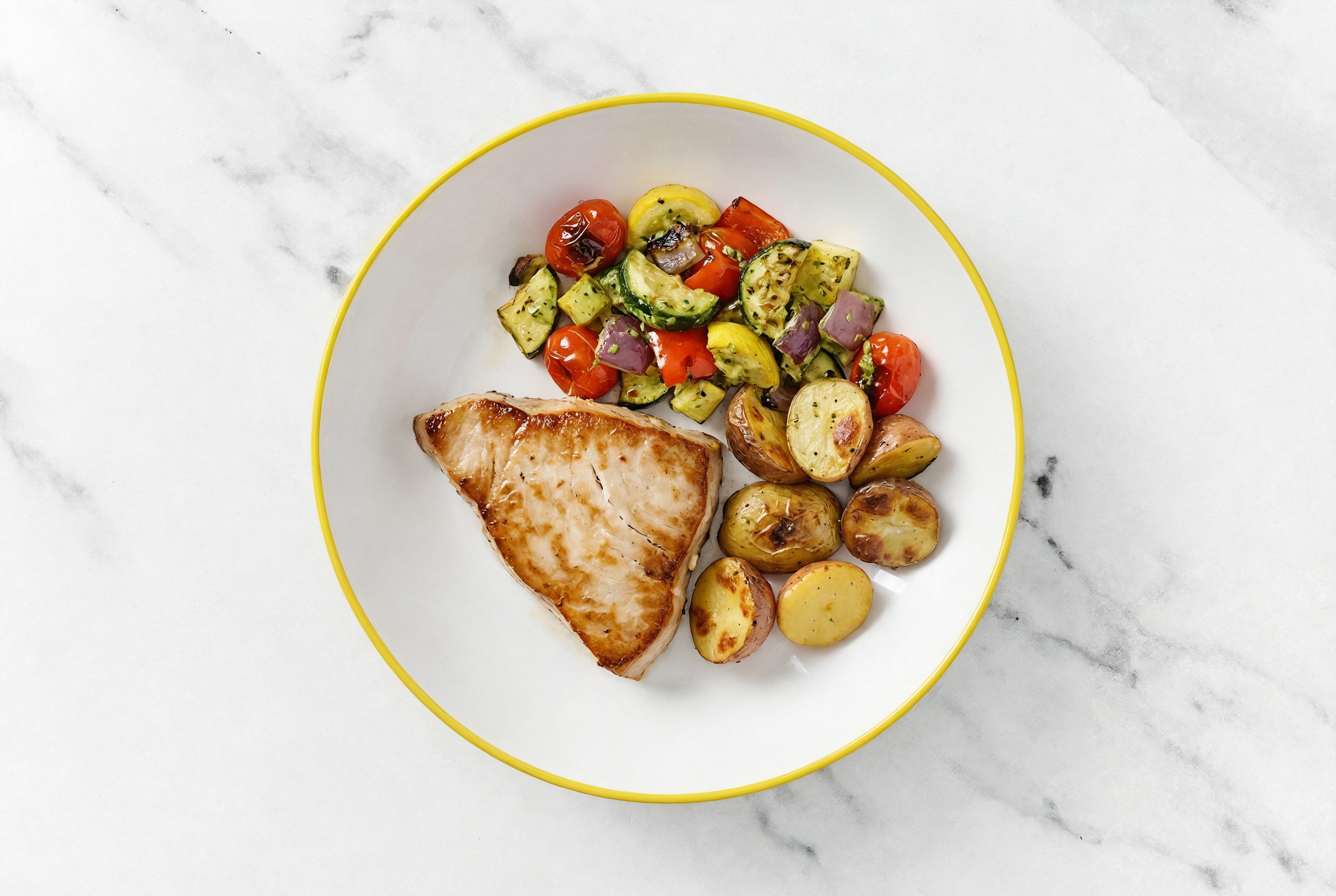 Sheet Pan Green Goddess-Tuna with Potatoes & Squash