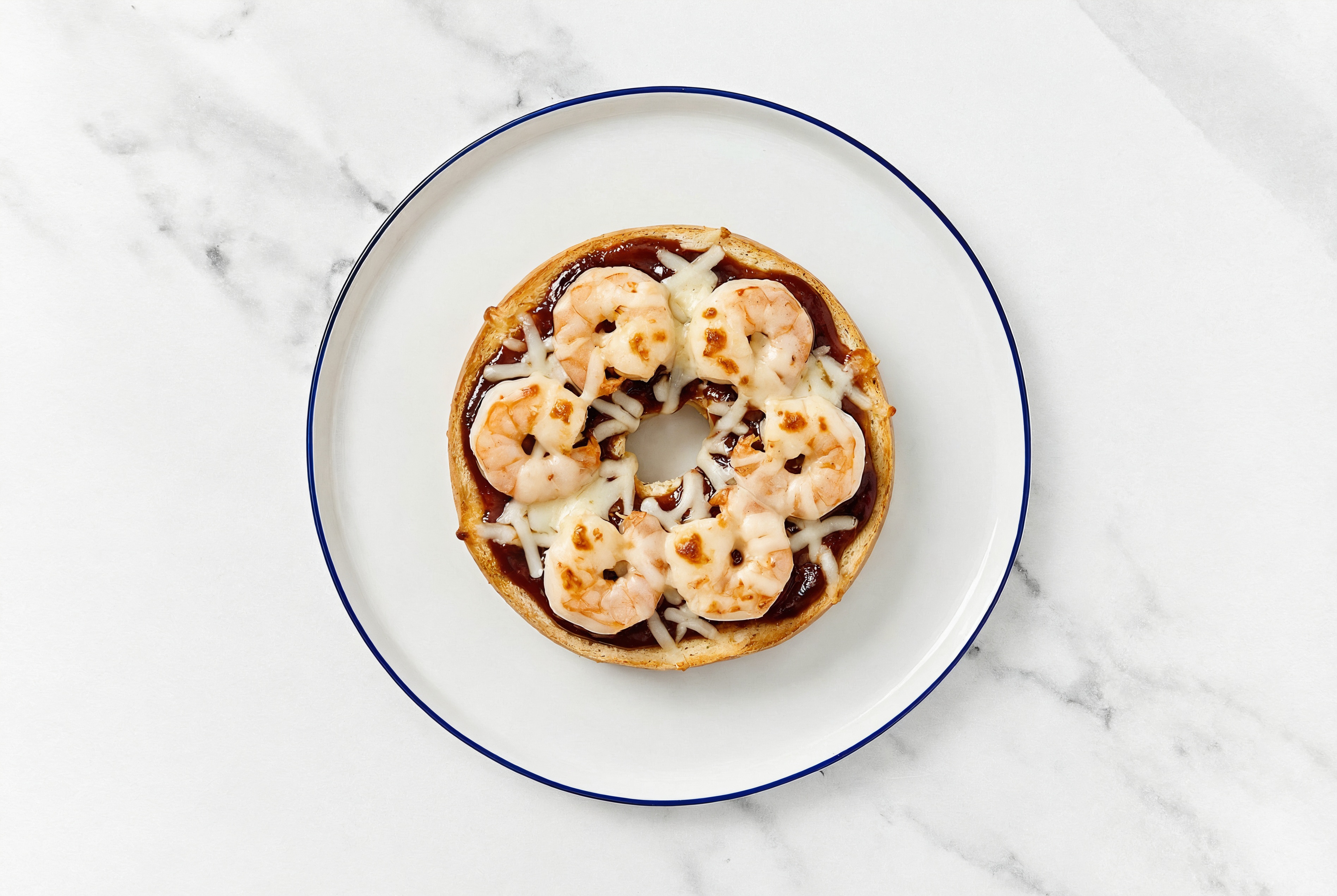 BBQ Gulf Shrimp Pizza Gluten-Free Plain Bagels