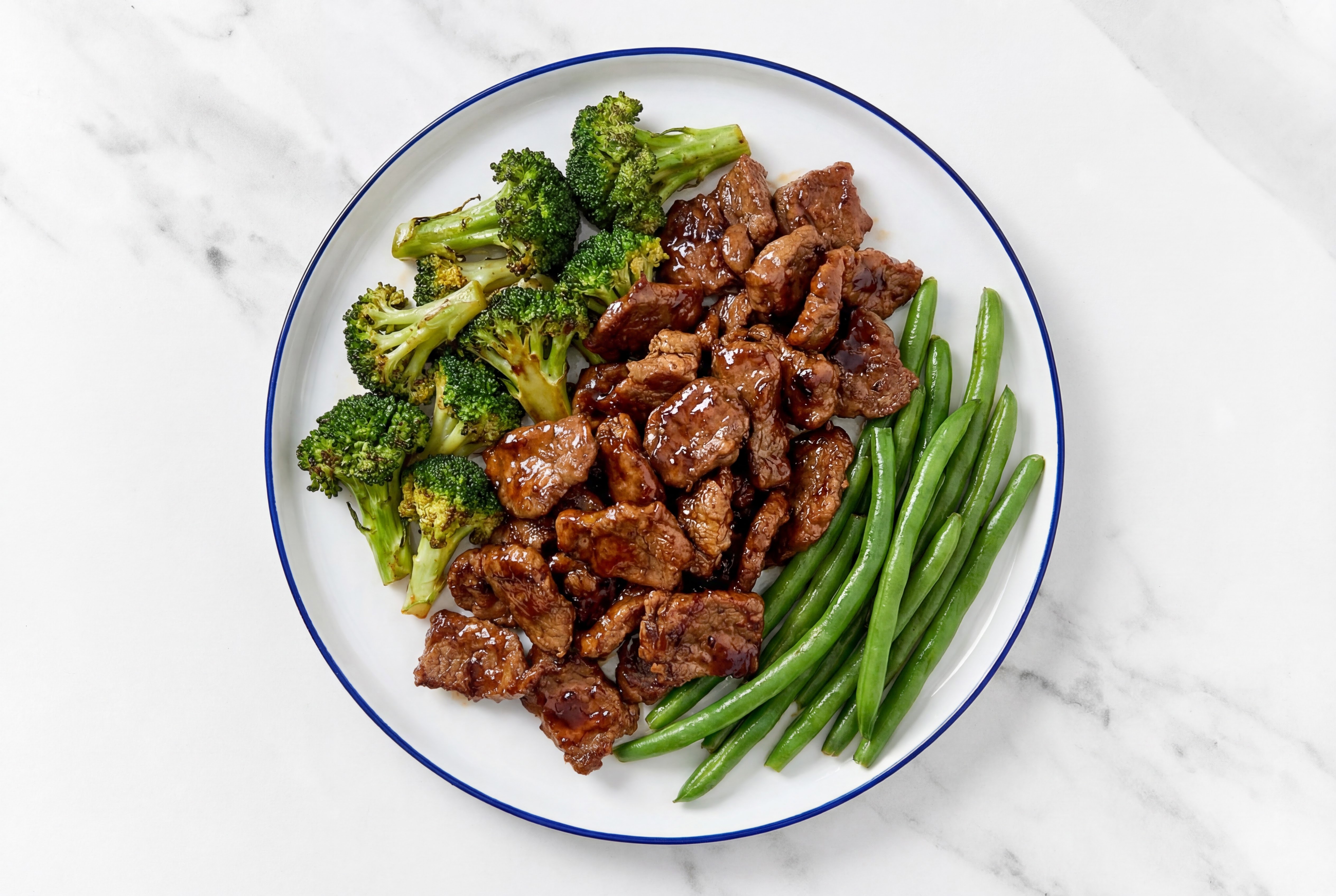 Garden Honey Garlic Beef + Trimmed Green Beans Veggie Bowl