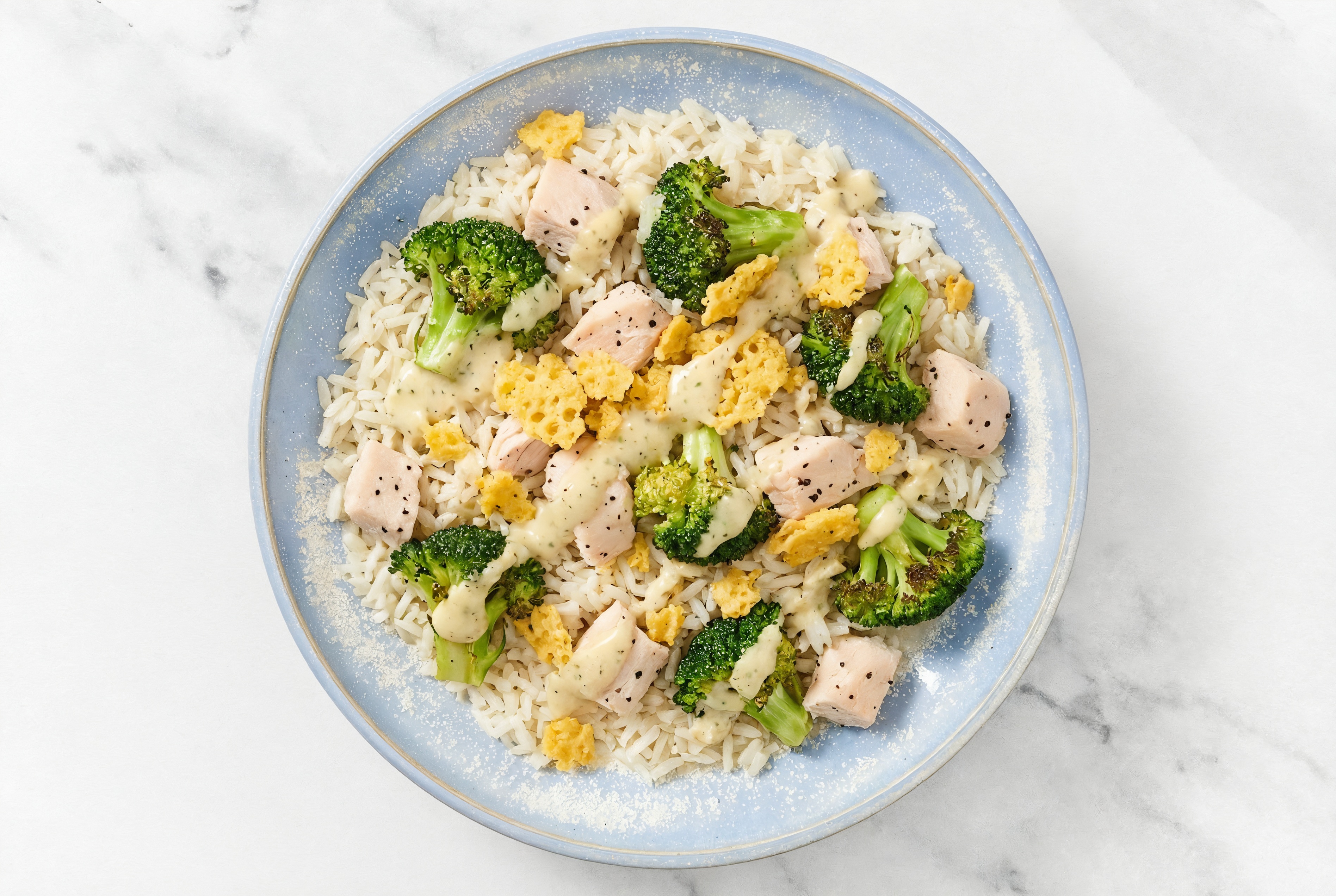 Chicken + Broccoli Caesar Long Grain White Rice Bowl