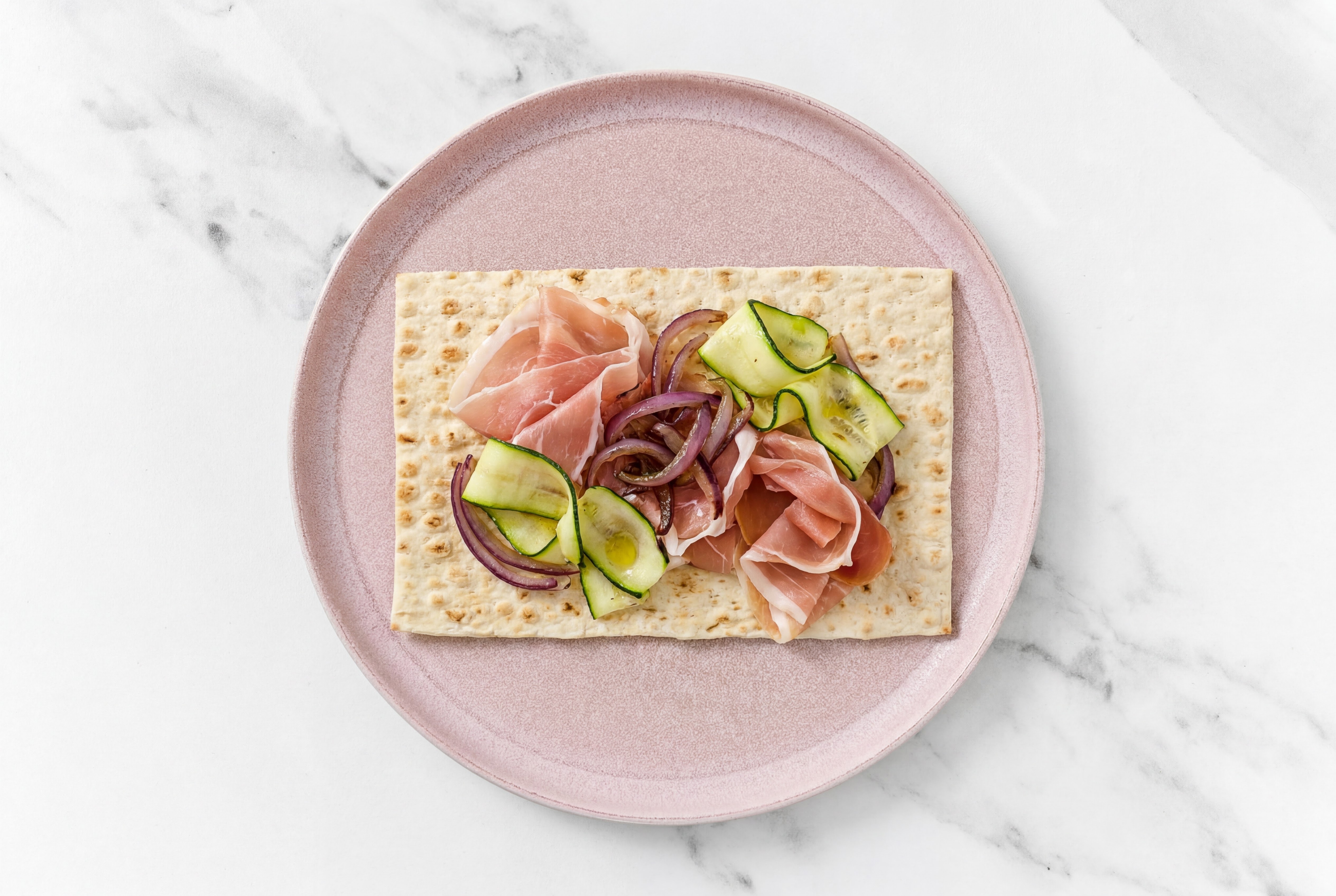Hearty Zucchini + Prosciutto Flatbread