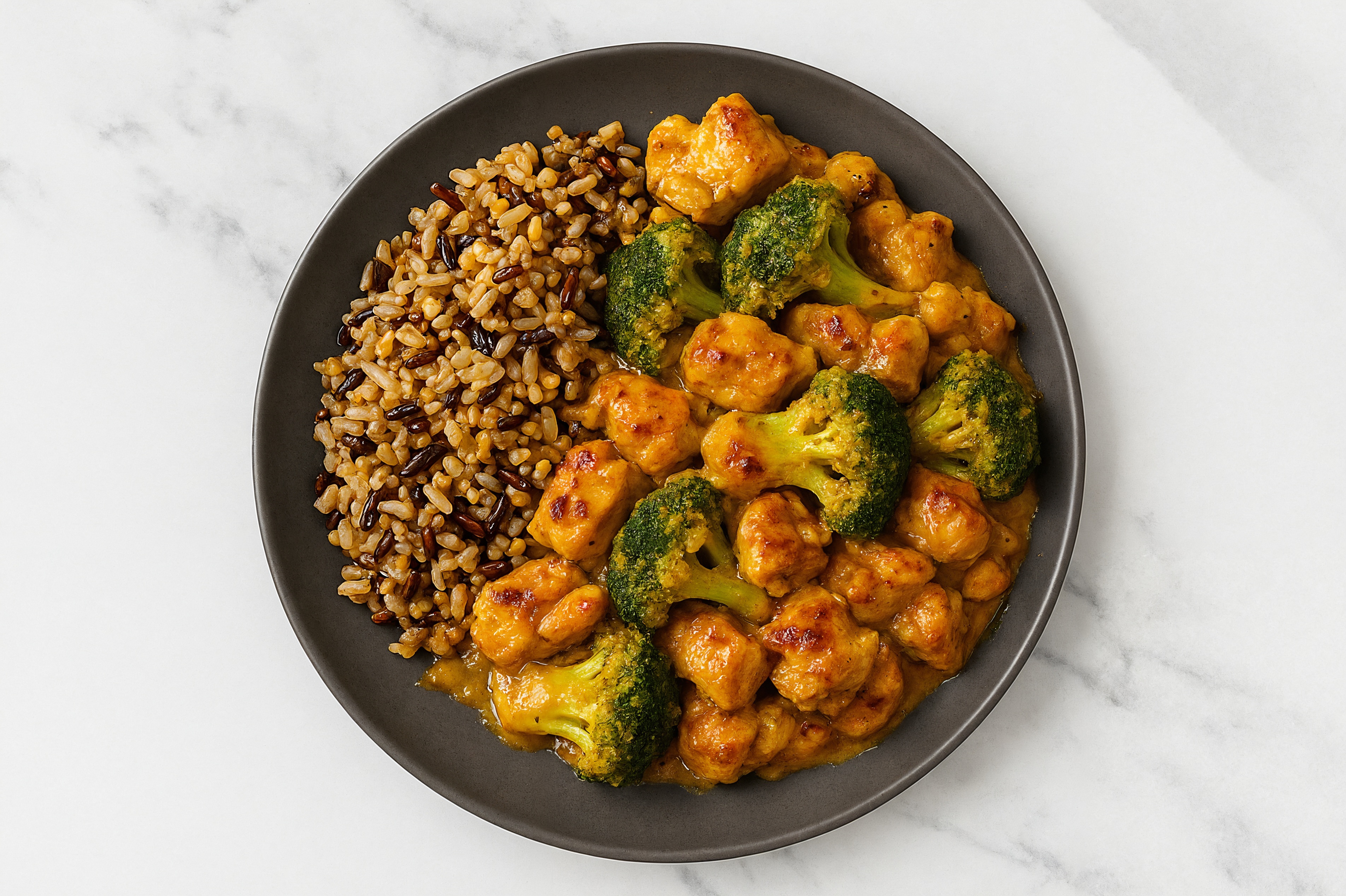 Coconut Chicken + Organic Broccoli Bowl