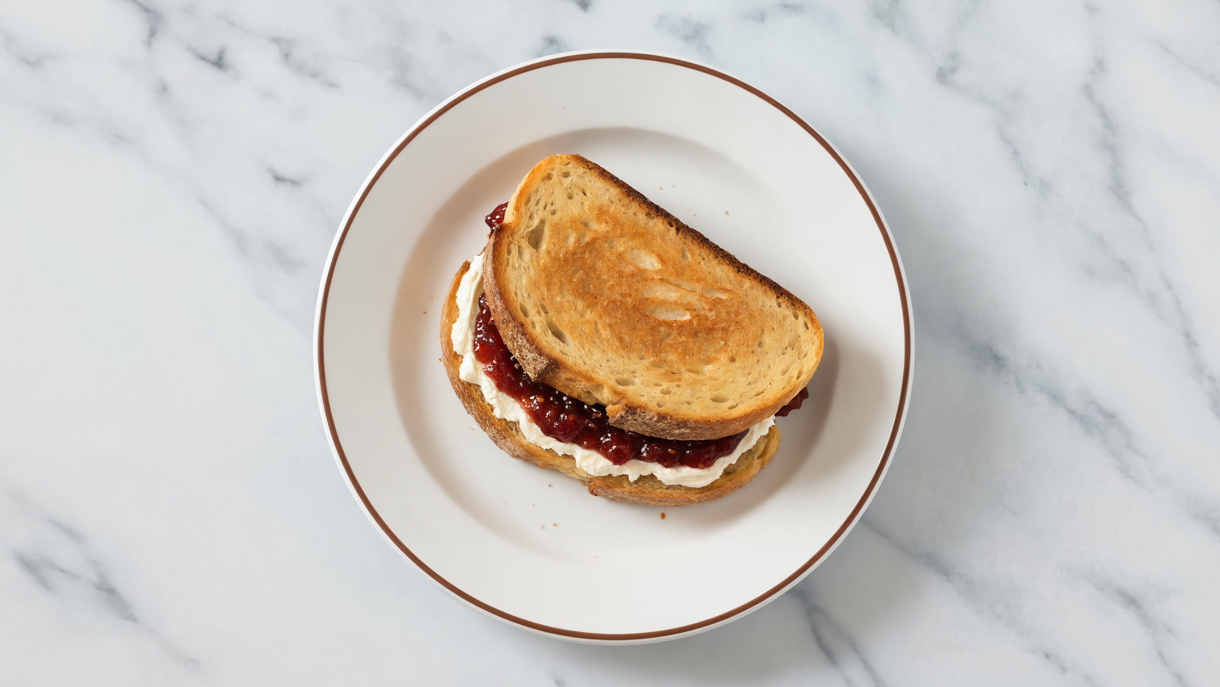 Dairy-Free Cream Cheese + Strawberry Jam Sourdough Sandwich