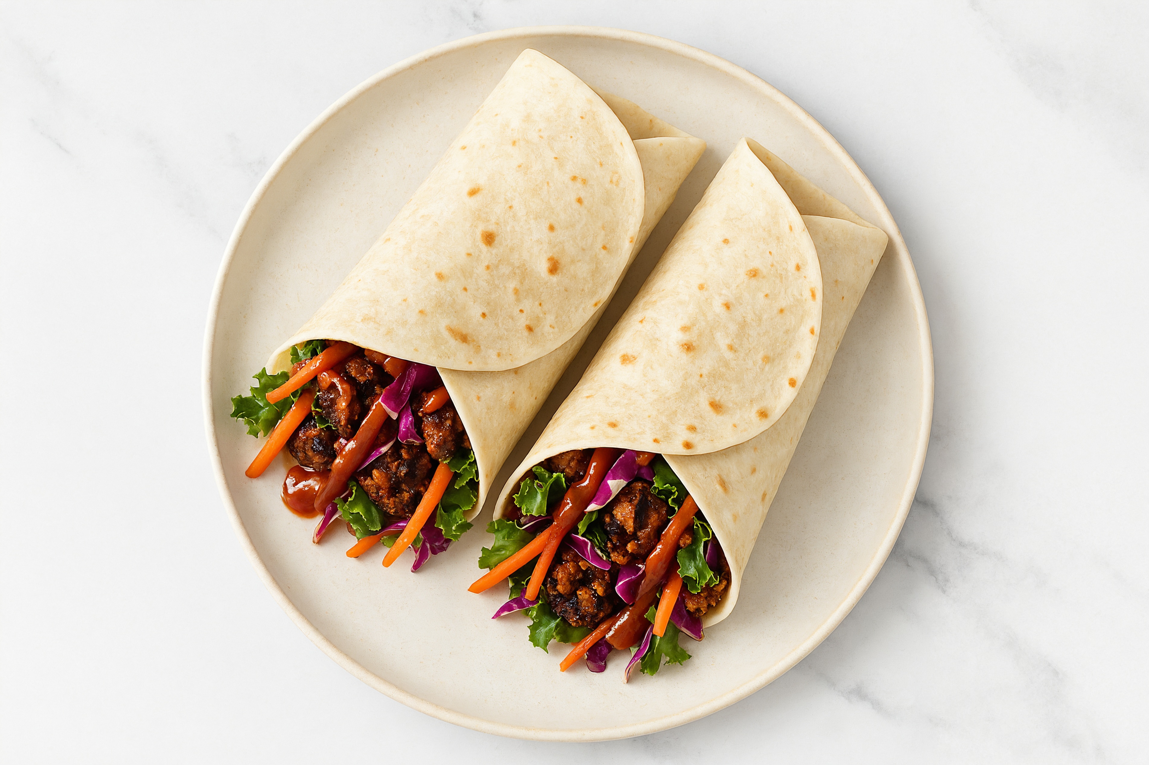 BBQ Black Bean Burger Wraps with Original BBQ Sauce
