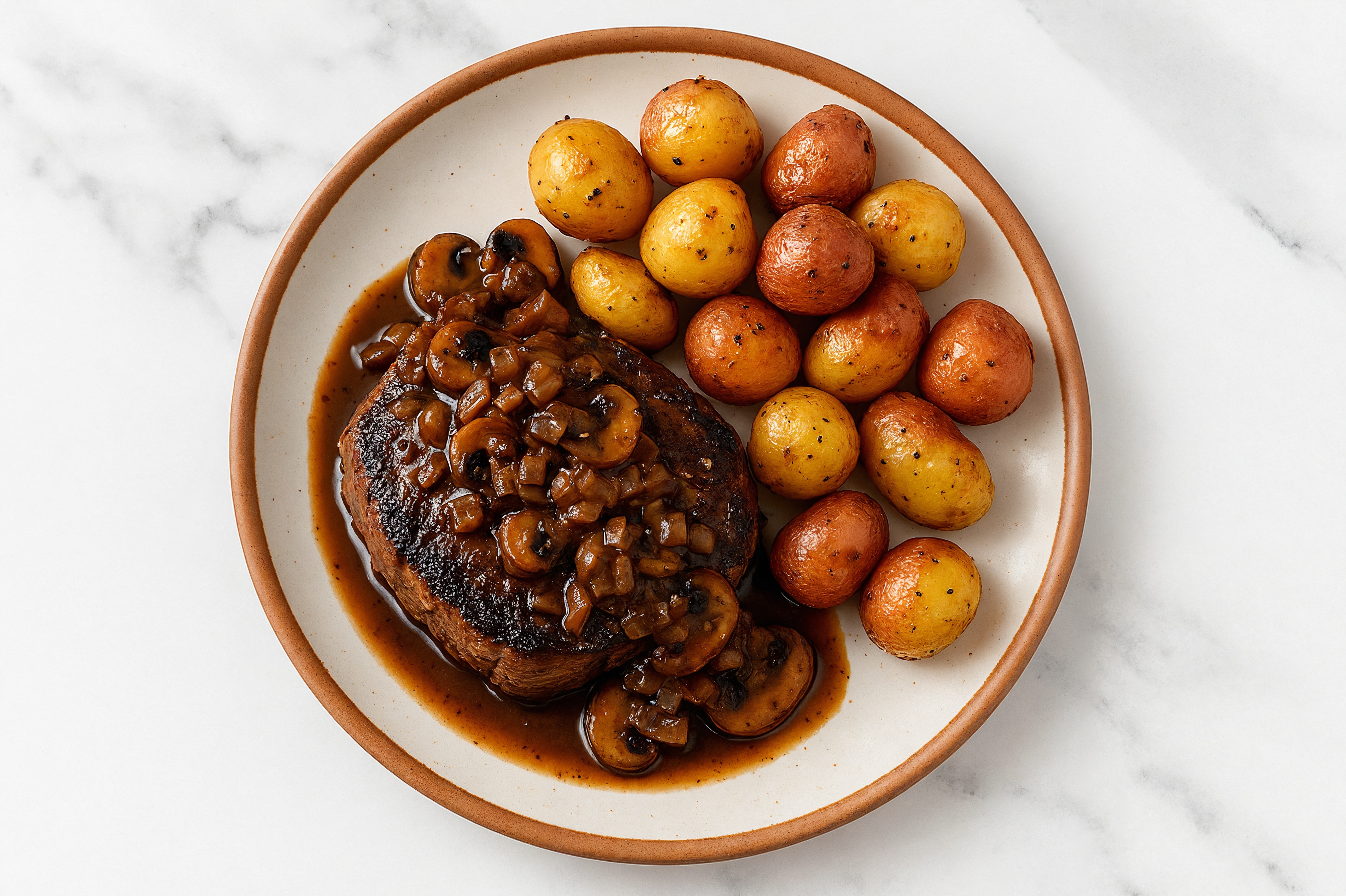 Filet Mignon with Shallot Mushroom Sauce