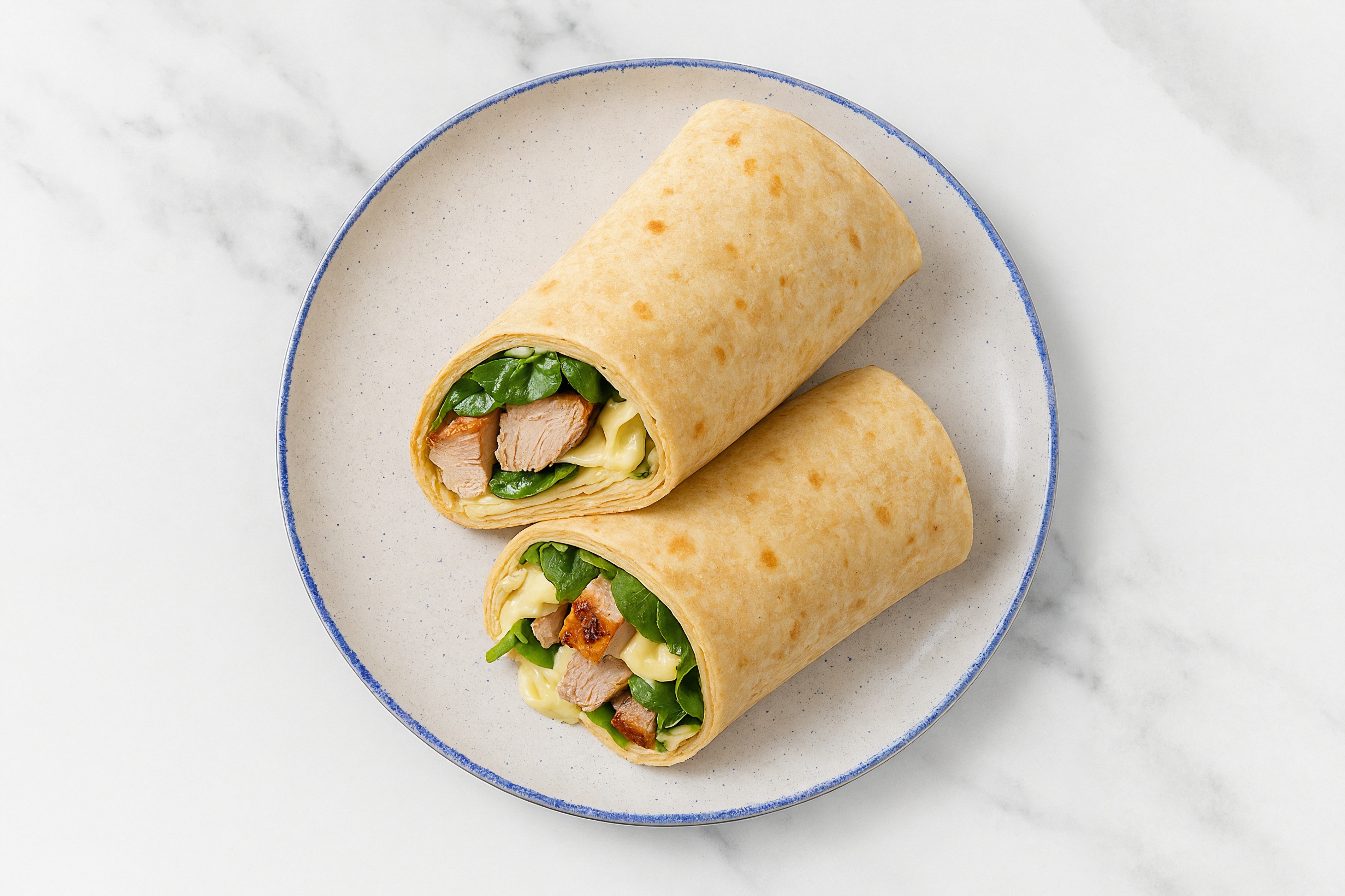 Garlic Pork Tenderloin + Havarti Tortilla Wraps with Spinach