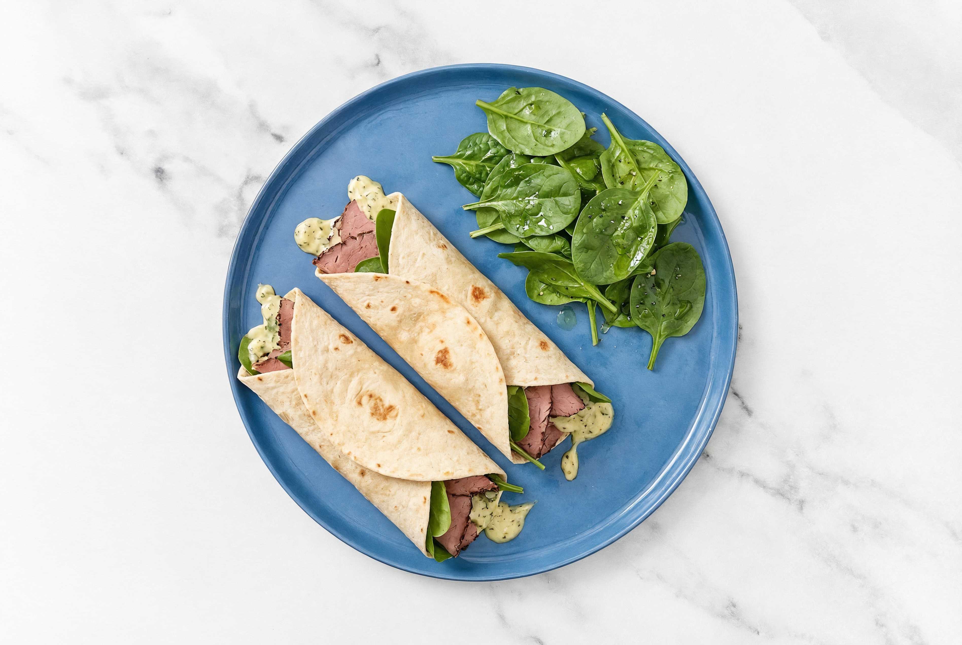 Hearty Spinach Artichoke Roast Beef Wrap