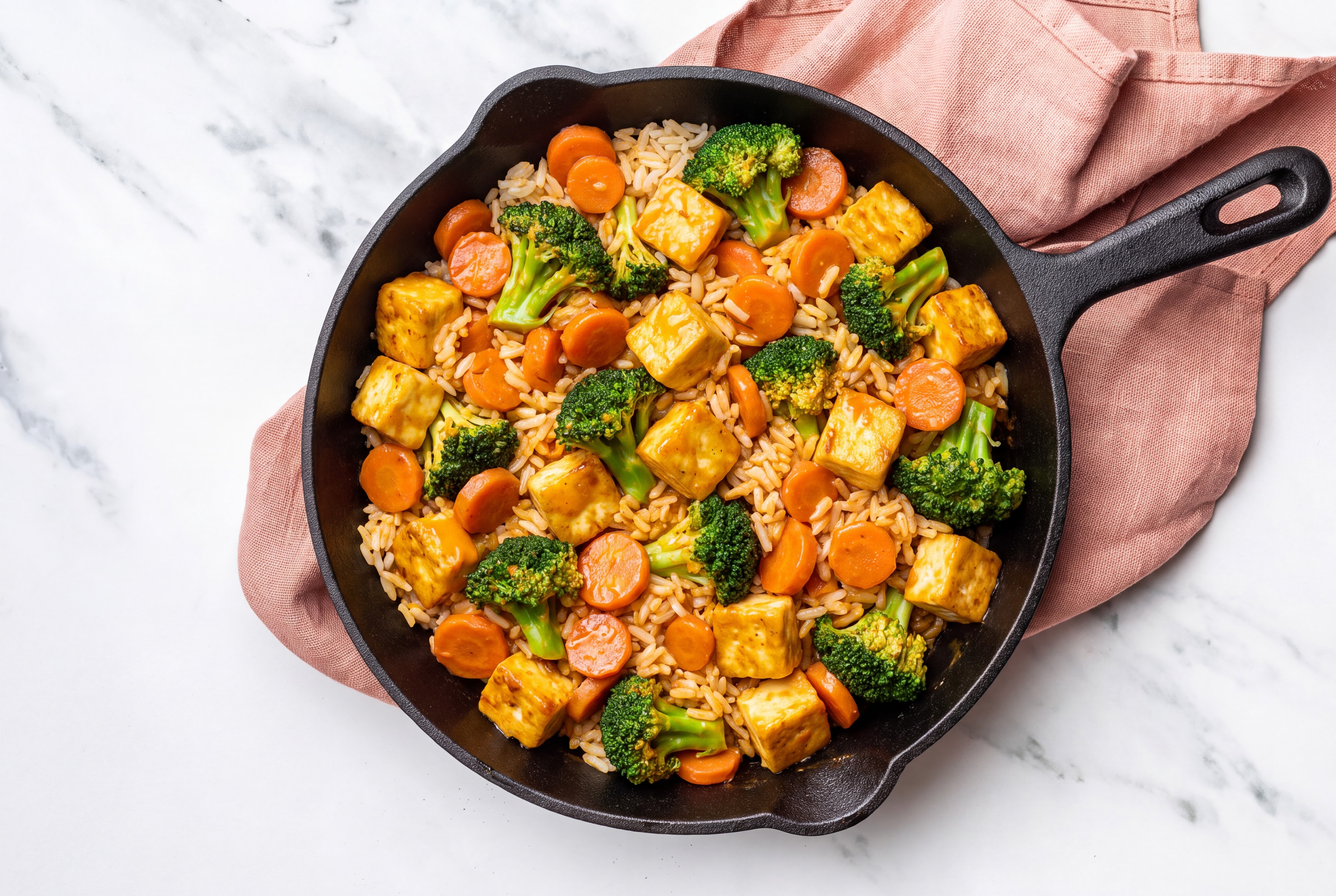 Herby Soft & Creamy Paneer in Peppery Sauce with Organic Broccoli + Carrots over Rice