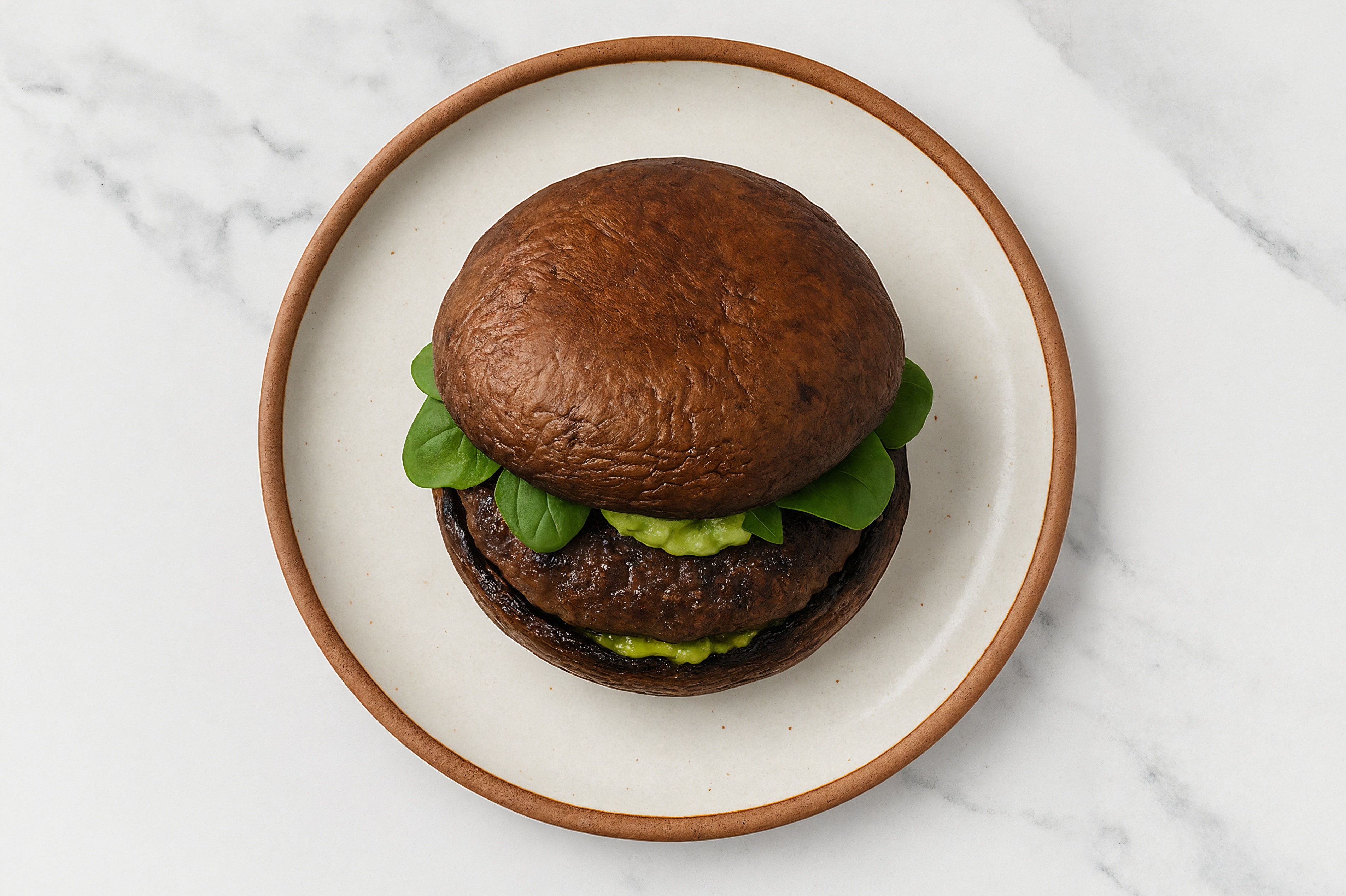 Guacamole Burger on Mushroom Bun with Wagyu Beef Patties