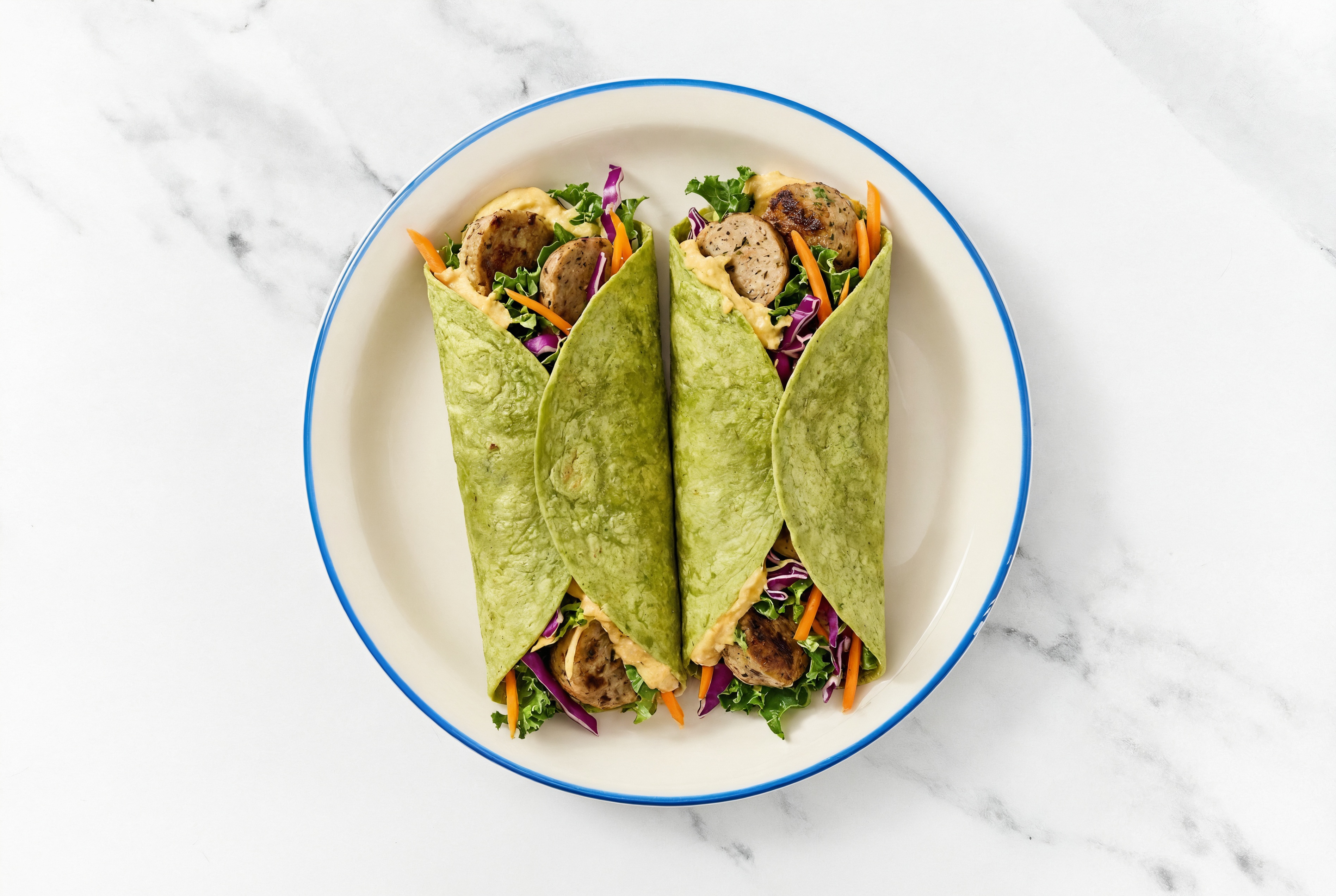Herby  French Onion Hummus Turkey Meatball Wrap