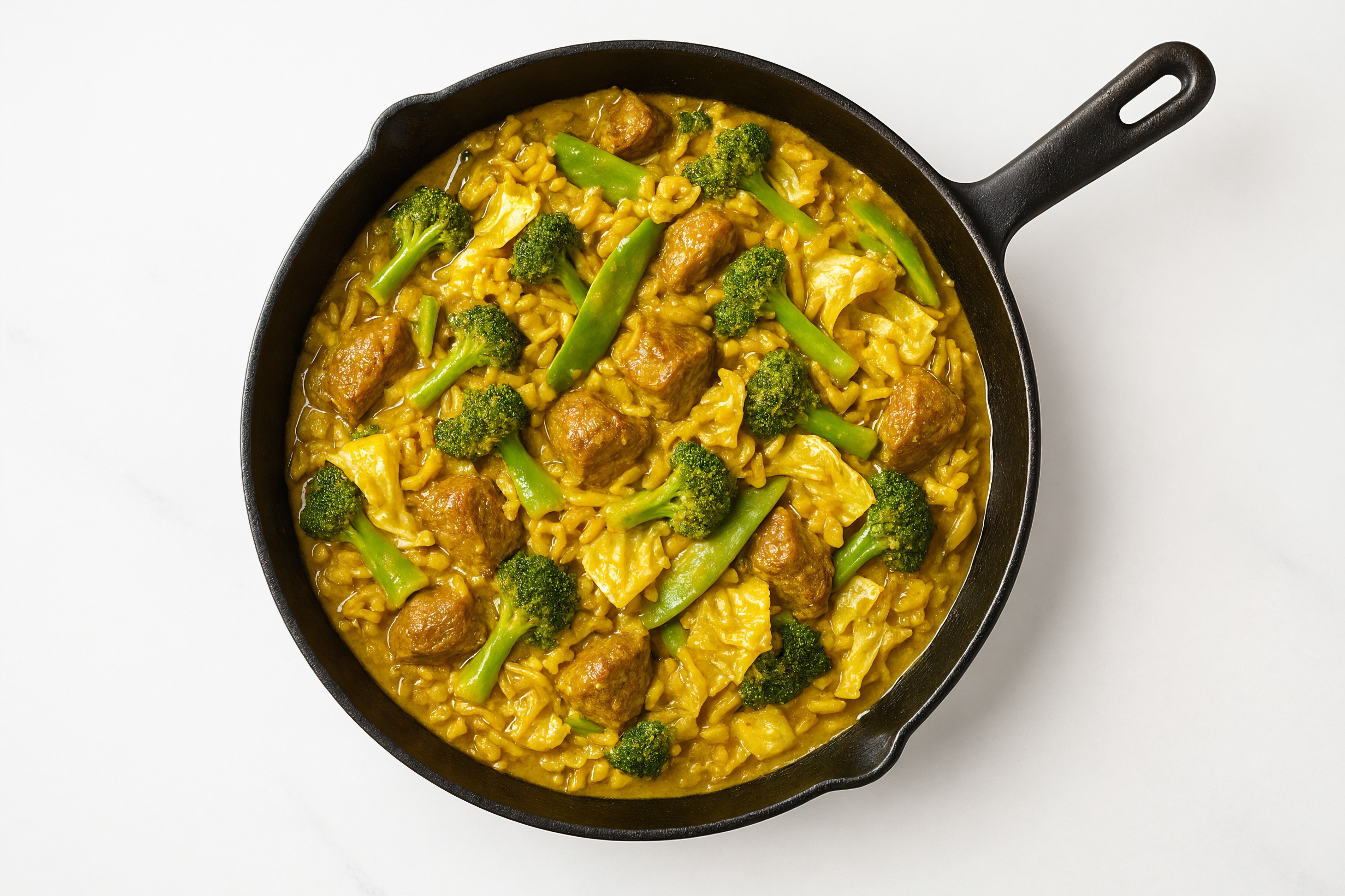 Curry Bok Choy + Lamb Stir-Fry with Brown Rice