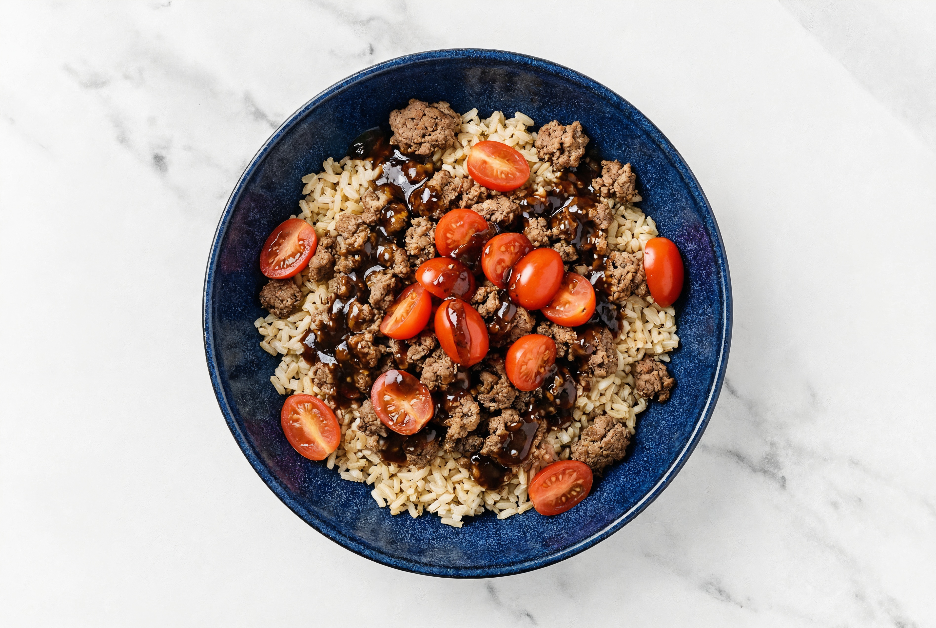 Ground Bison & Tomato Grain Bowl with Tangy Black Pepper