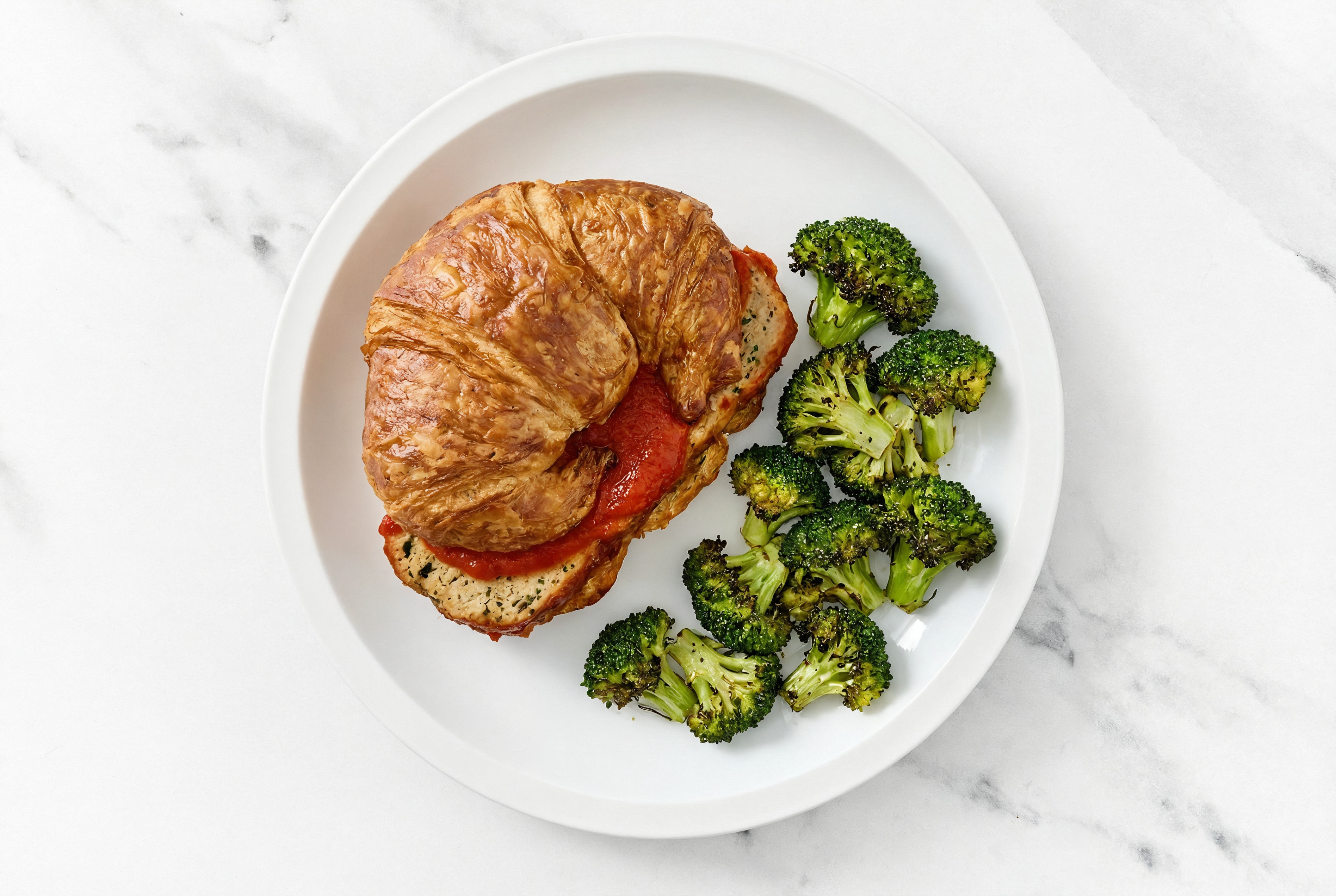 Herby Turkey Meatloaf Sandwich + Broccoli