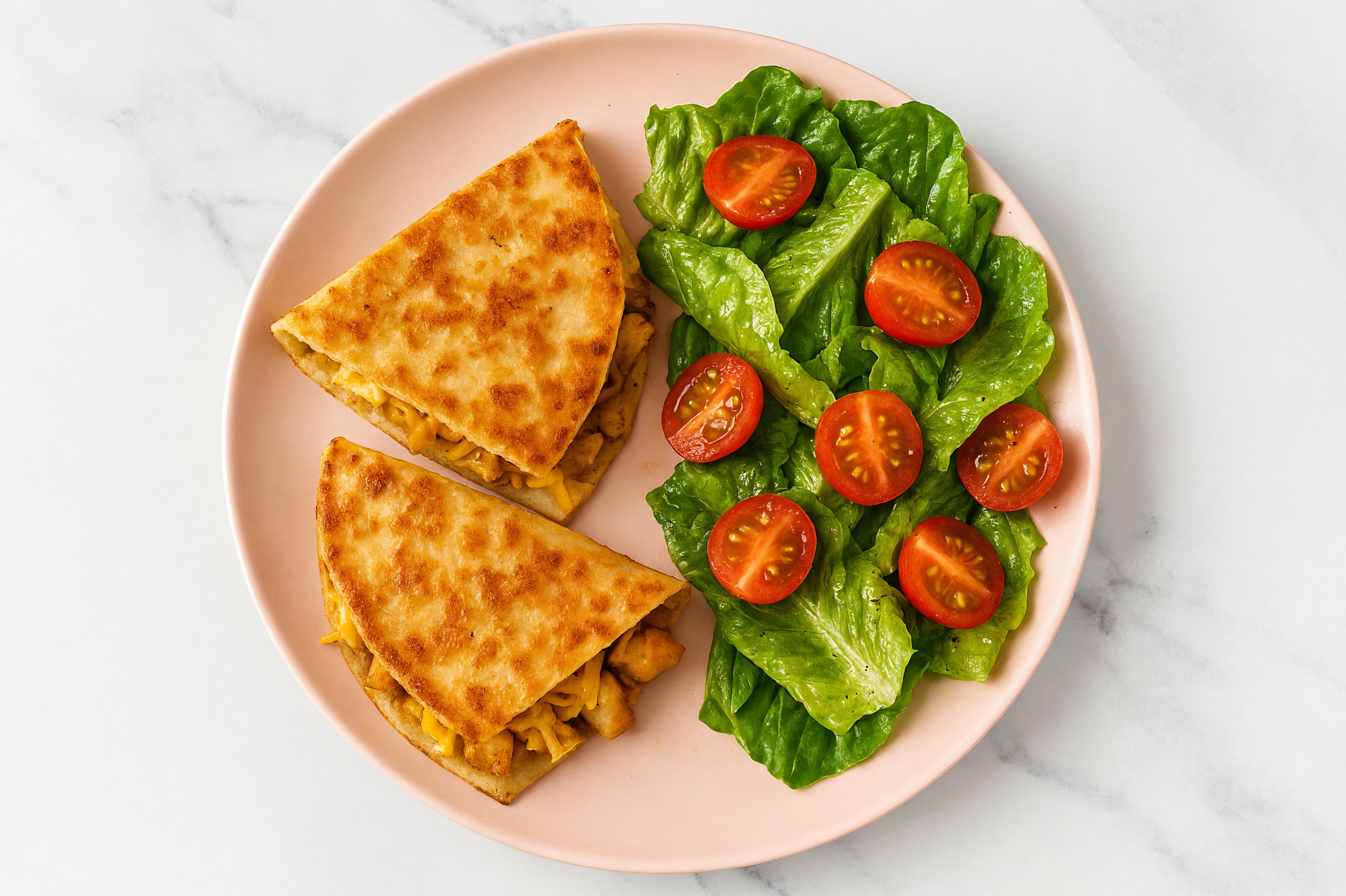 Cheesy Chick'n Tenders Tacos with  Romaine + Tomato