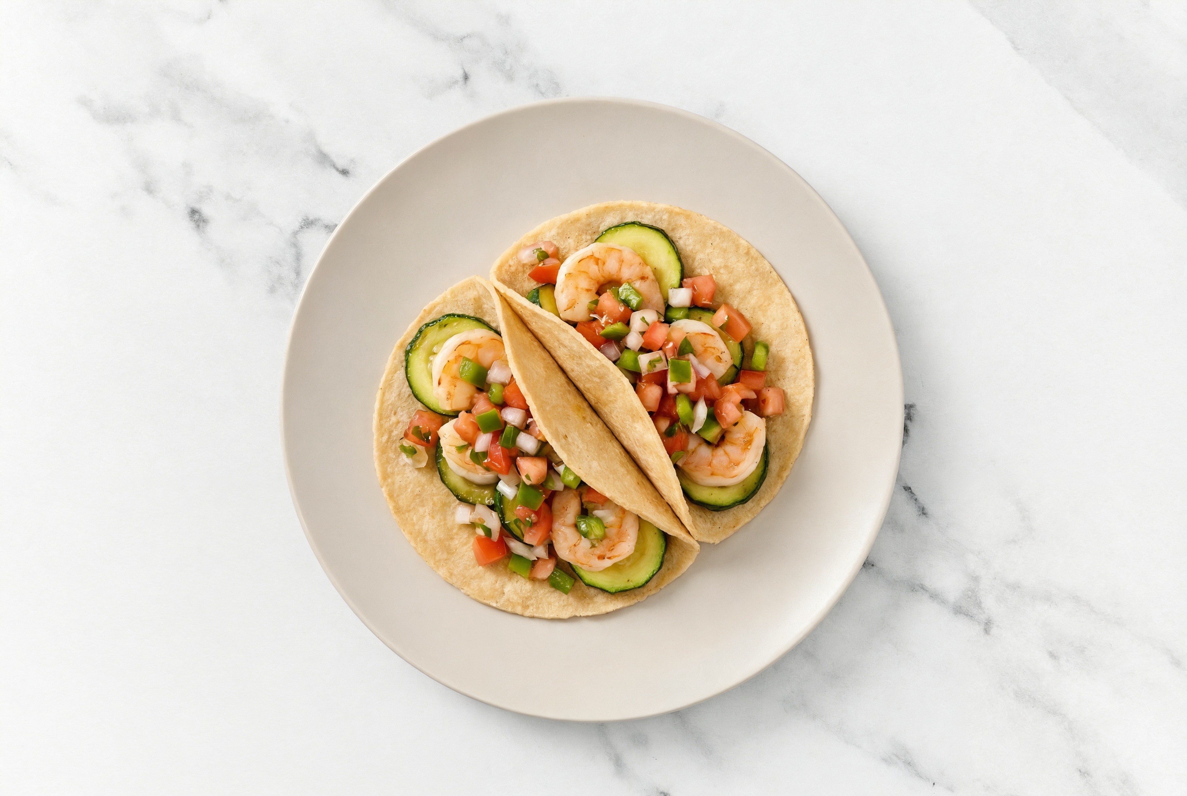 Savory Summertime Salsa Medium Cooked Shrimp XL Tacos