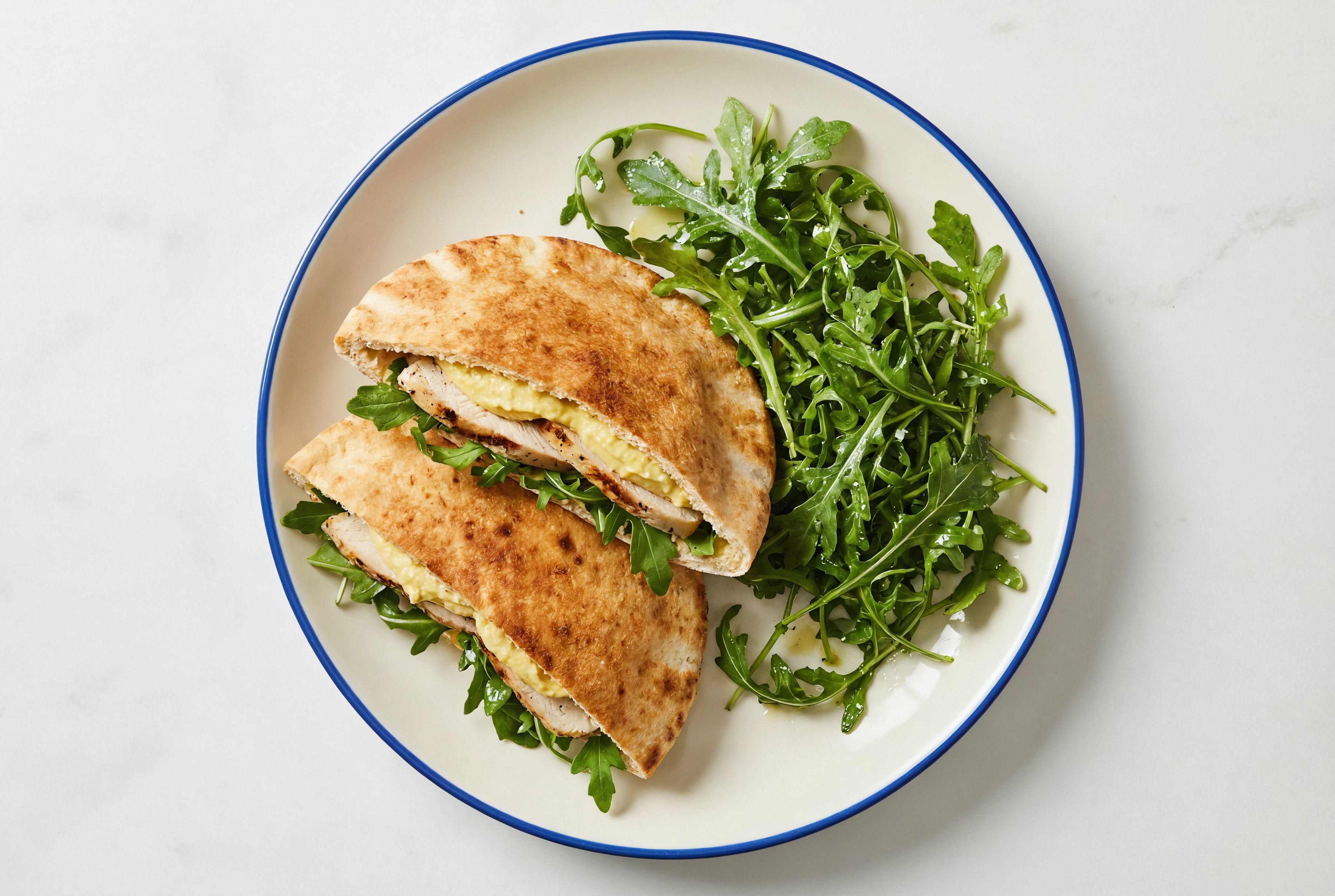 Shawarma-Inspired Mediterranean Grilled Chicken Breast Traditional Pita Sandwich